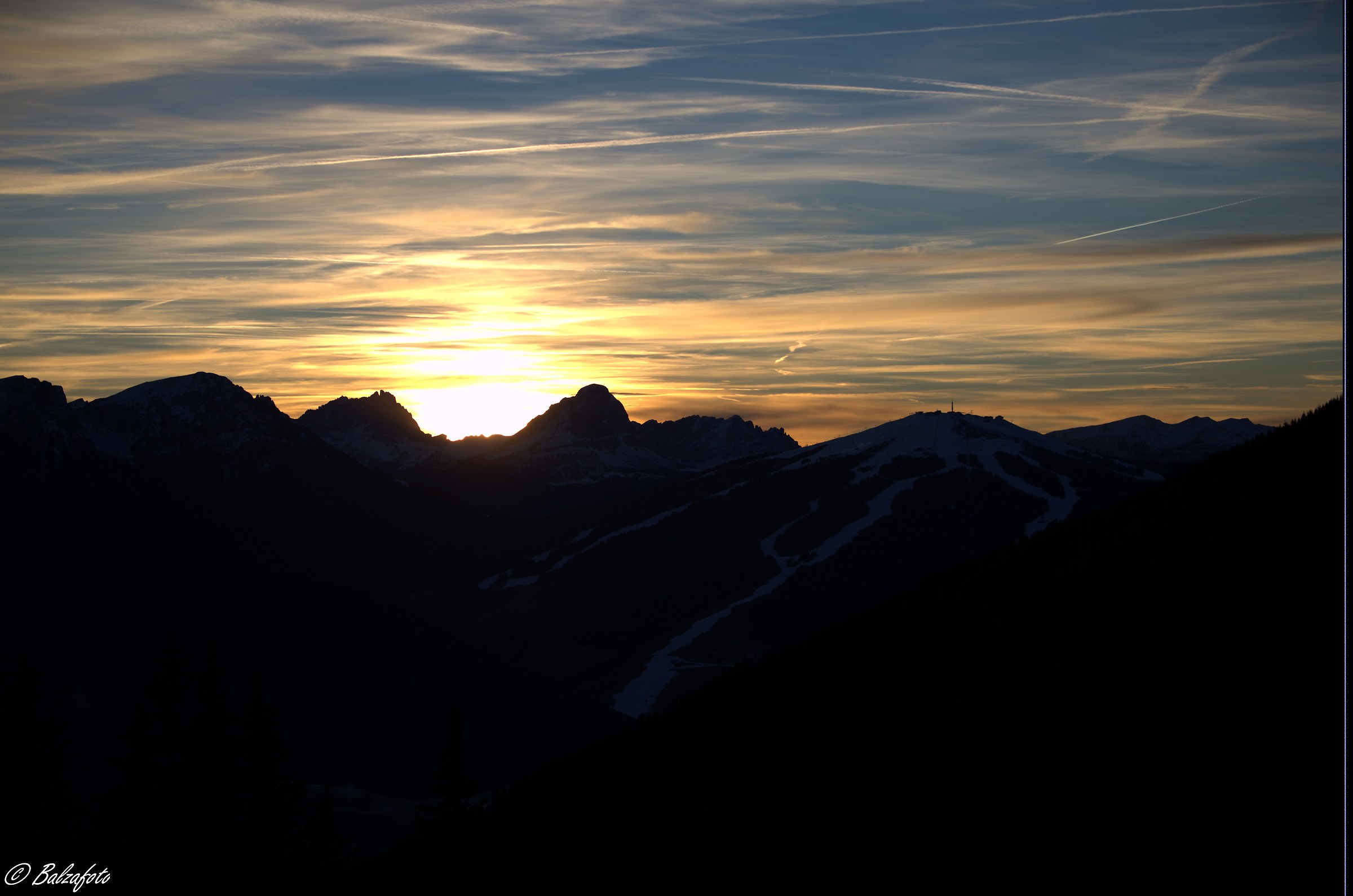 Dolomites at sunset