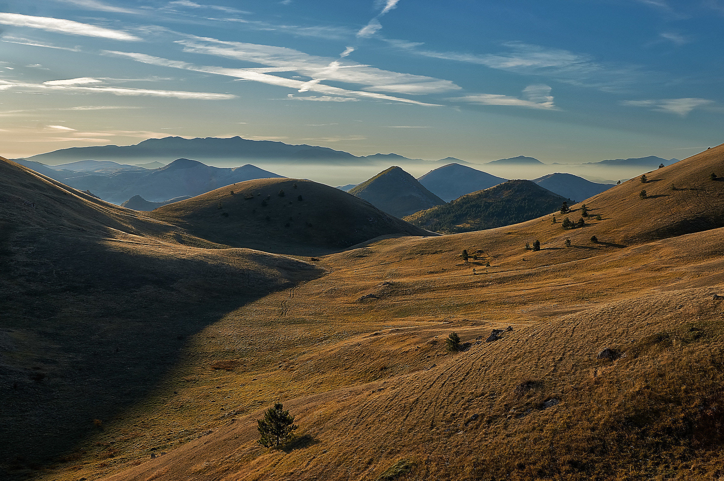 Endless hills at dawn