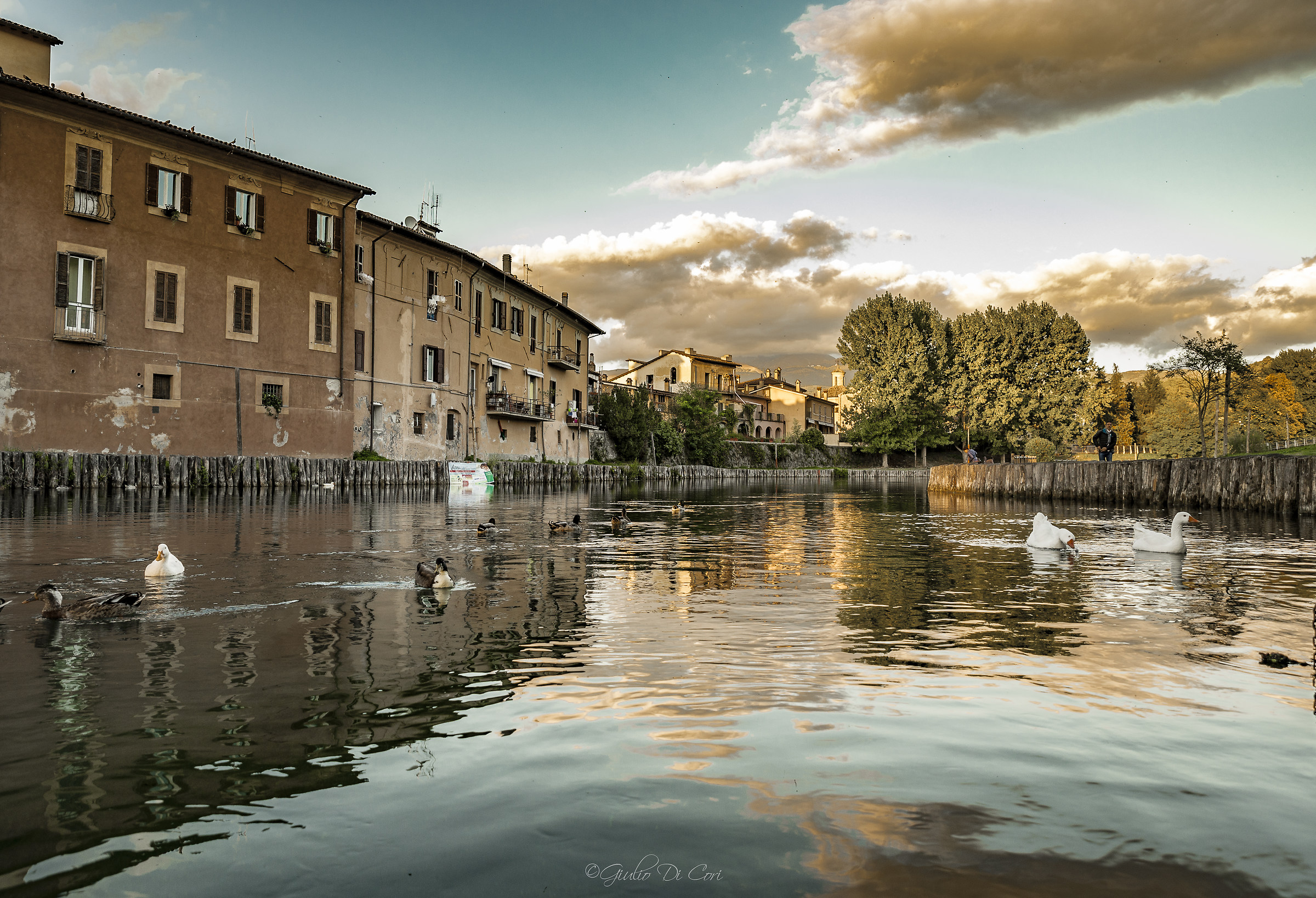 River vein at the ancient Roman bridge in Rieti