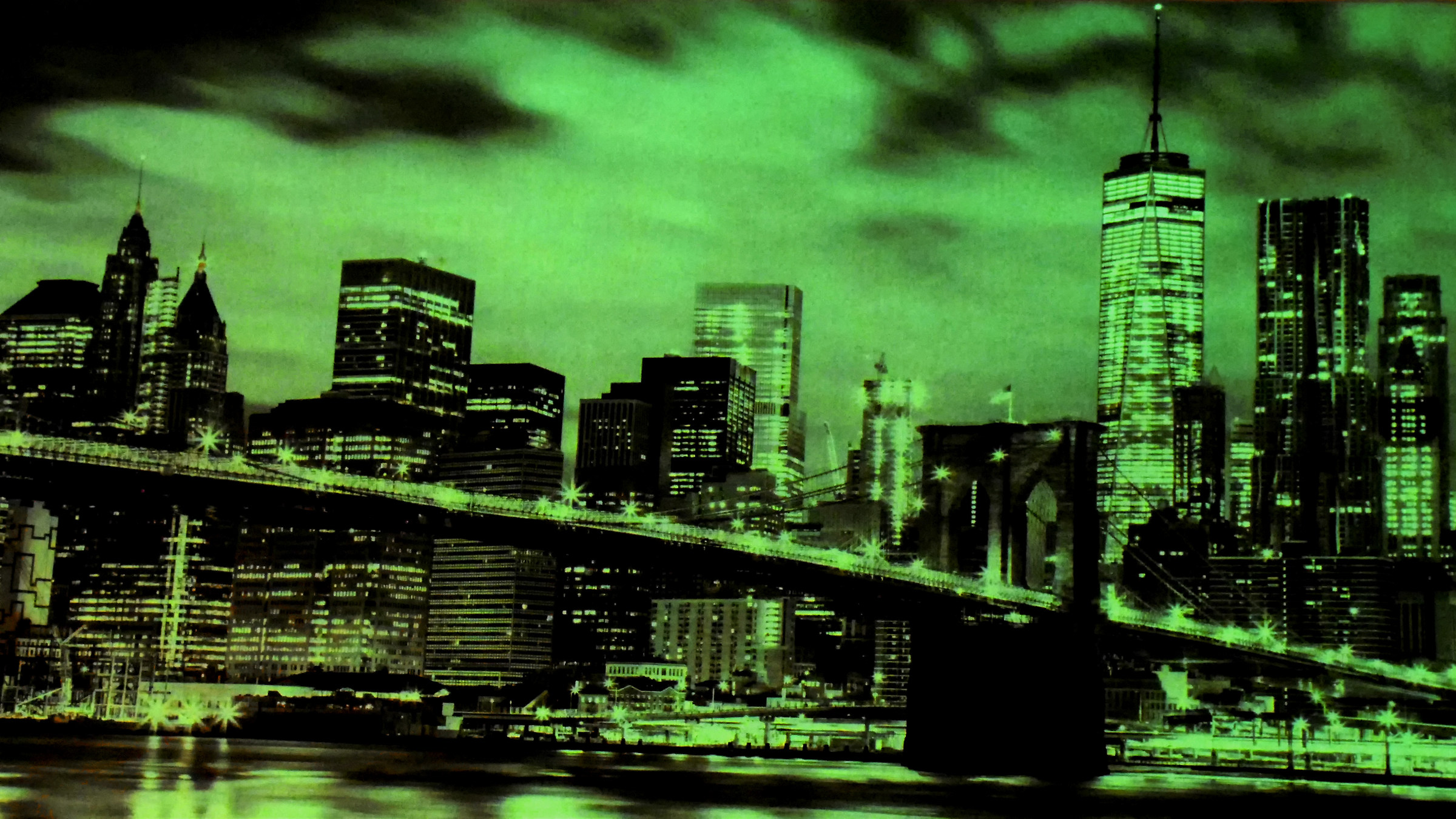 fluorescence effect in full dark after 3 hours