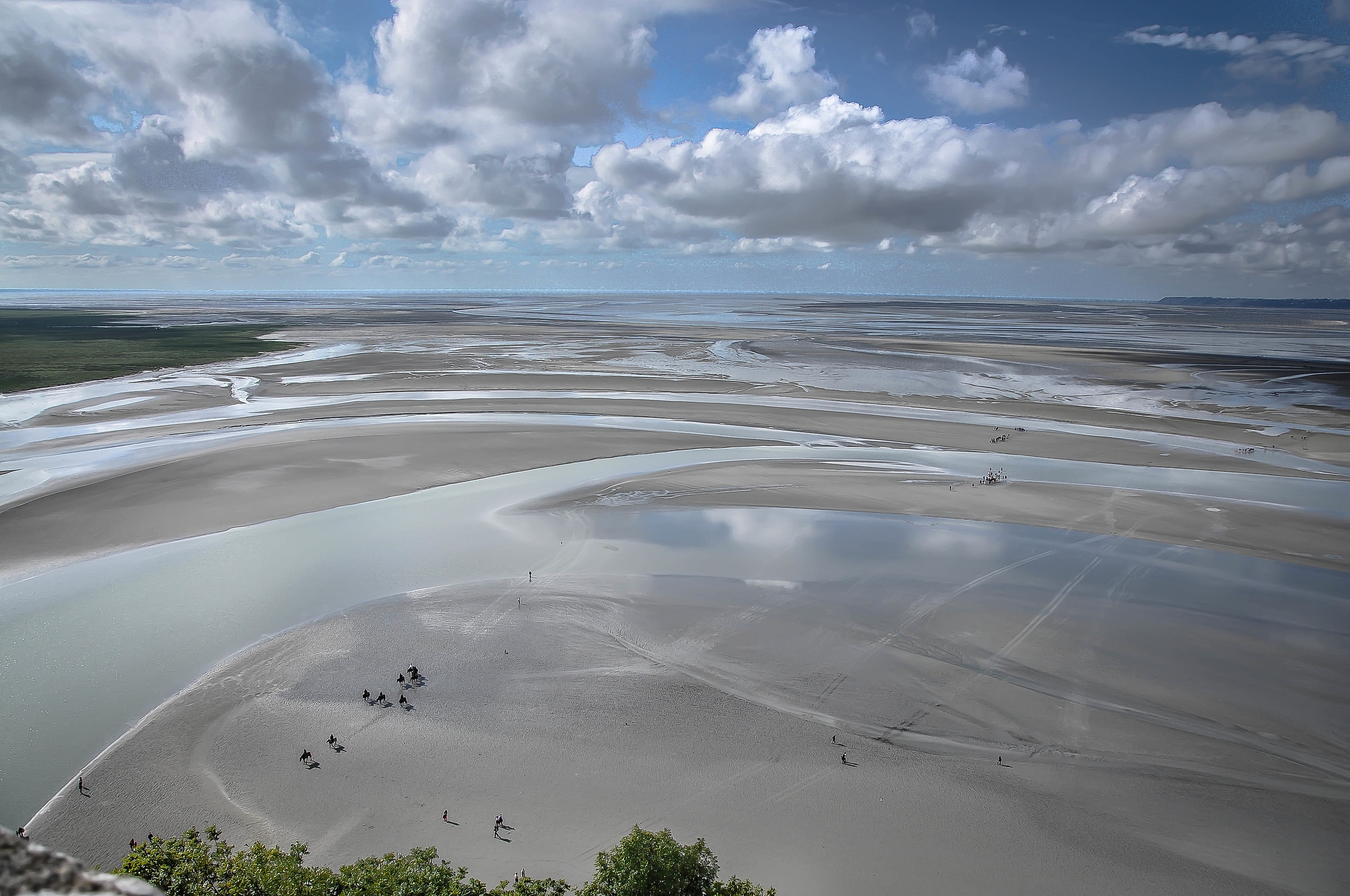 The coast of Brittany seen from Mont S. Michel
