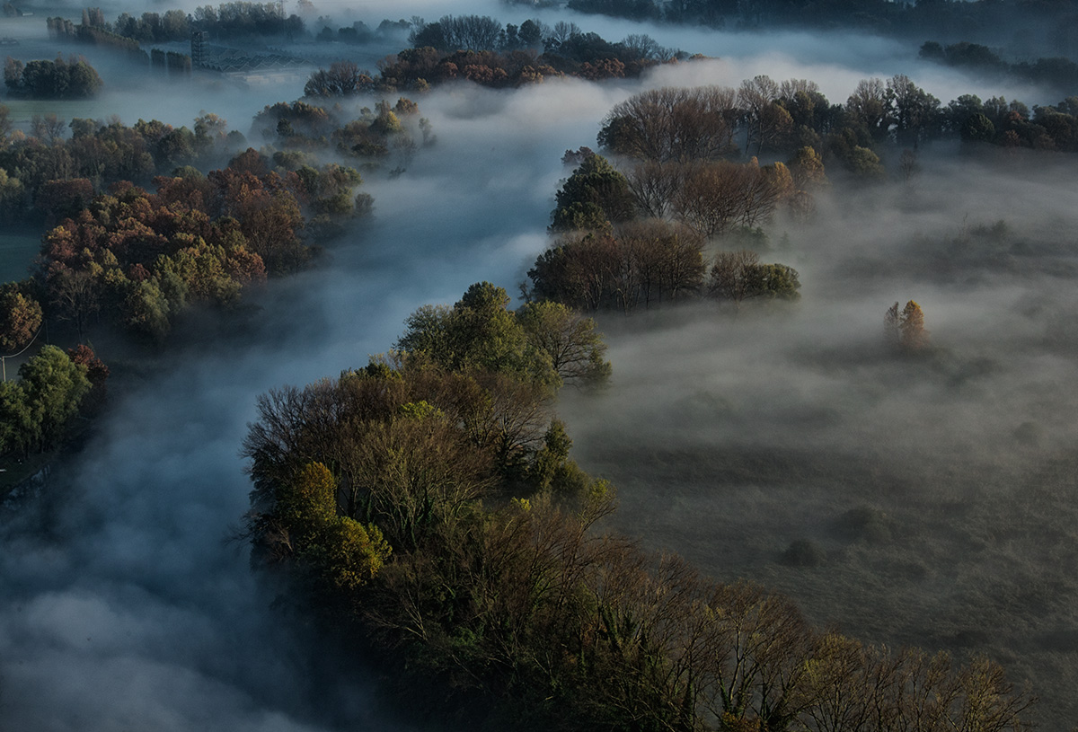 In the middle flows the river