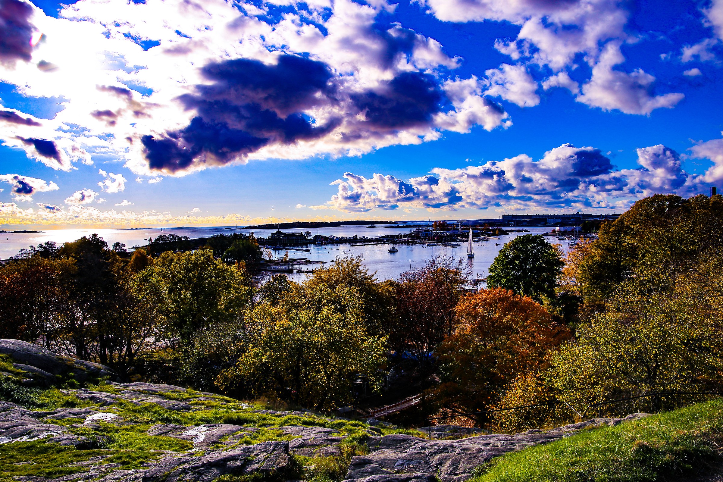 Autumn view on the marina