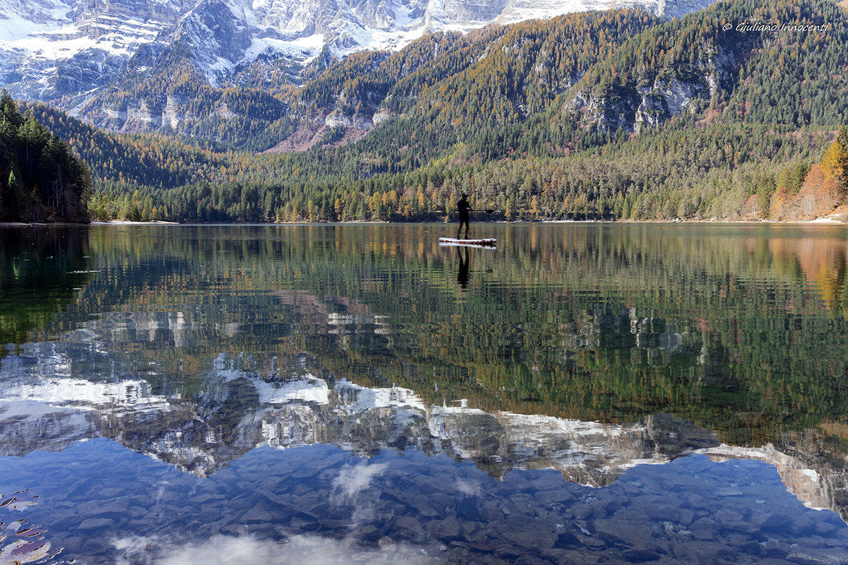 reflected to the tovel lake