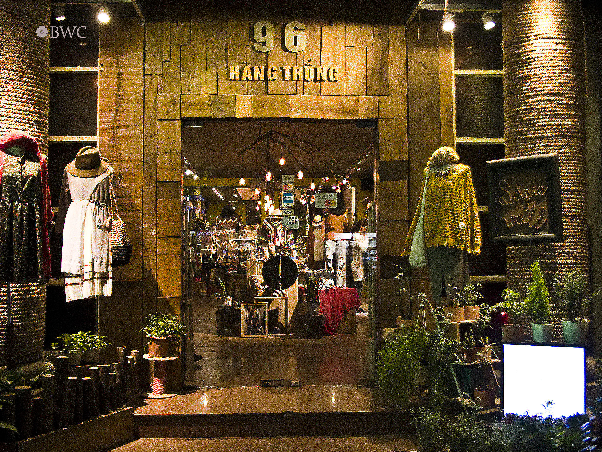 Night Selfie Wall Of A Shop In Downtown