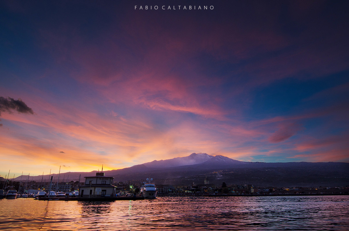 Etna: sunset from Riposto Harbor (ct) # Sunset29ott