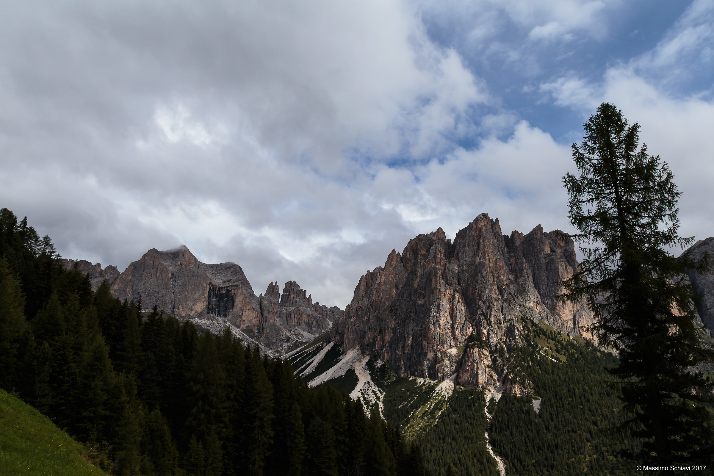 Between lights and shadows: Catinaccio Group, south side.