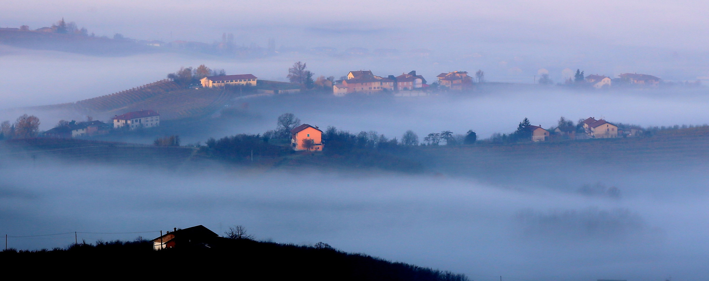 Nebbie nella Langa del Barolo