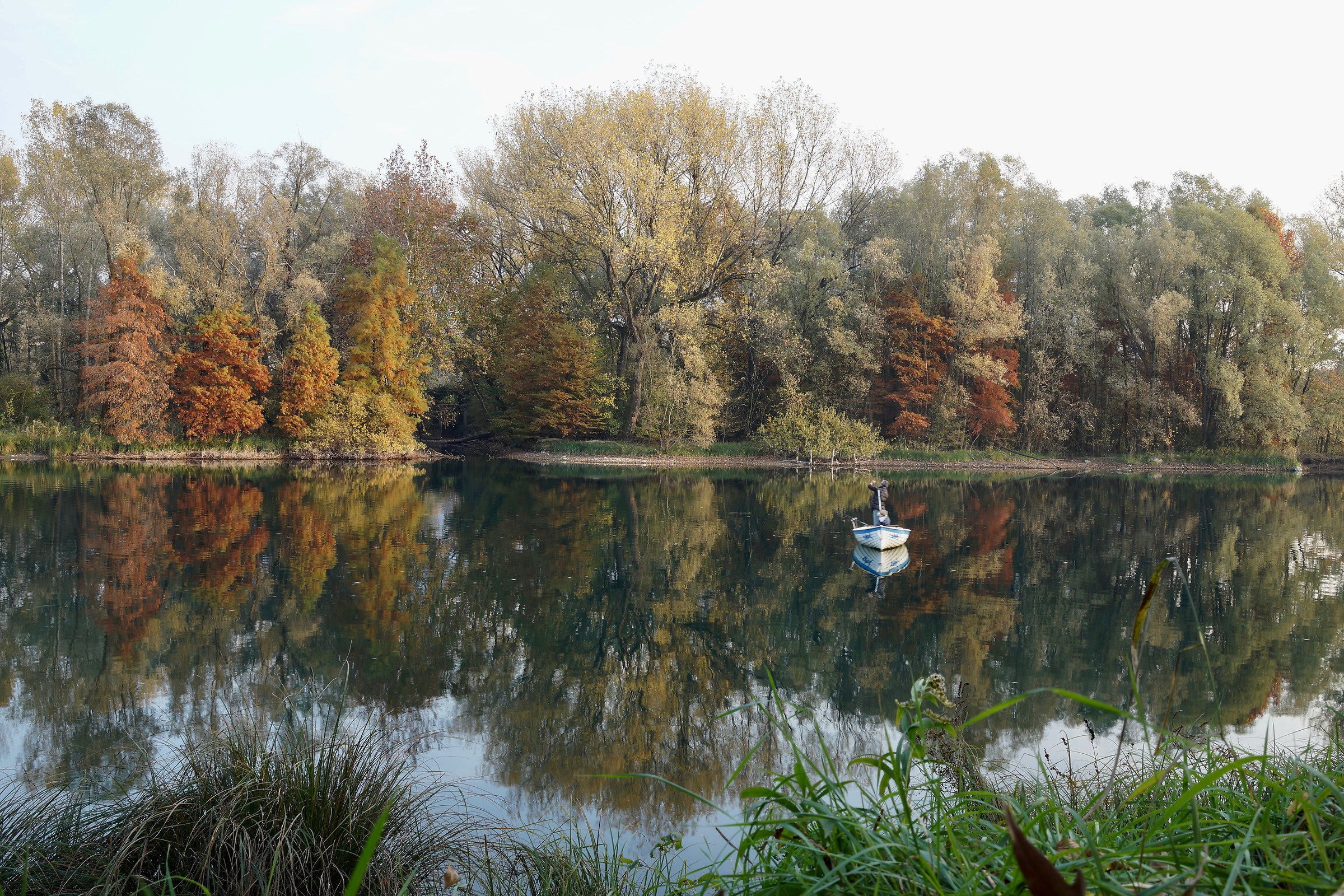 autumn fishing along the river