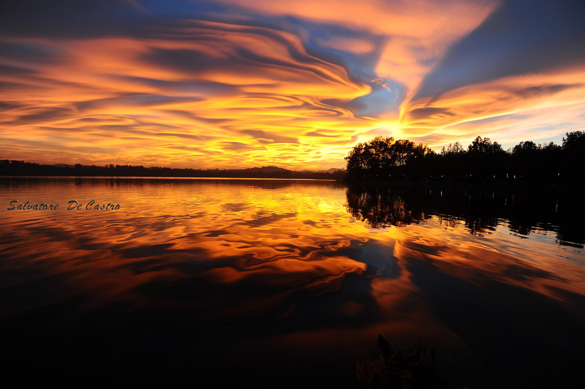 Sunset over the lake