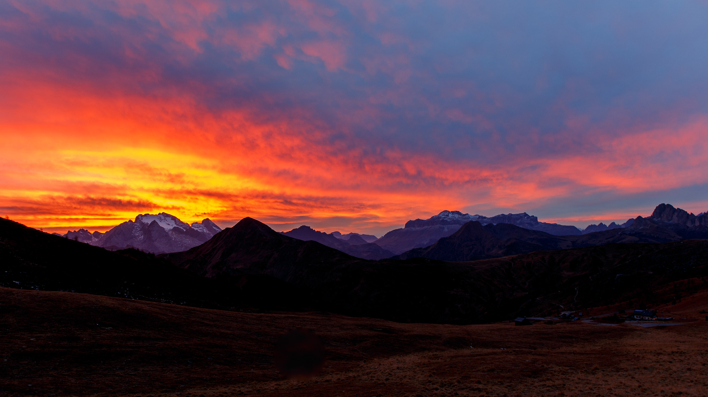 sunset on the marmolada