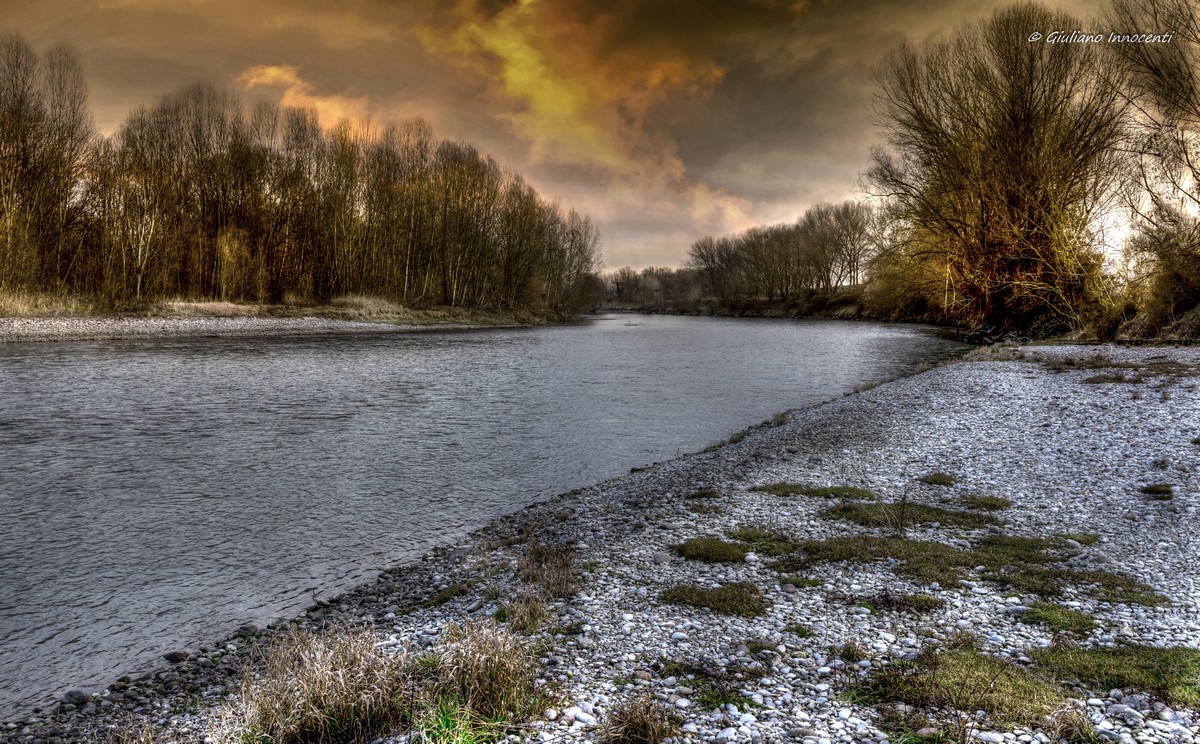 sunset along the river