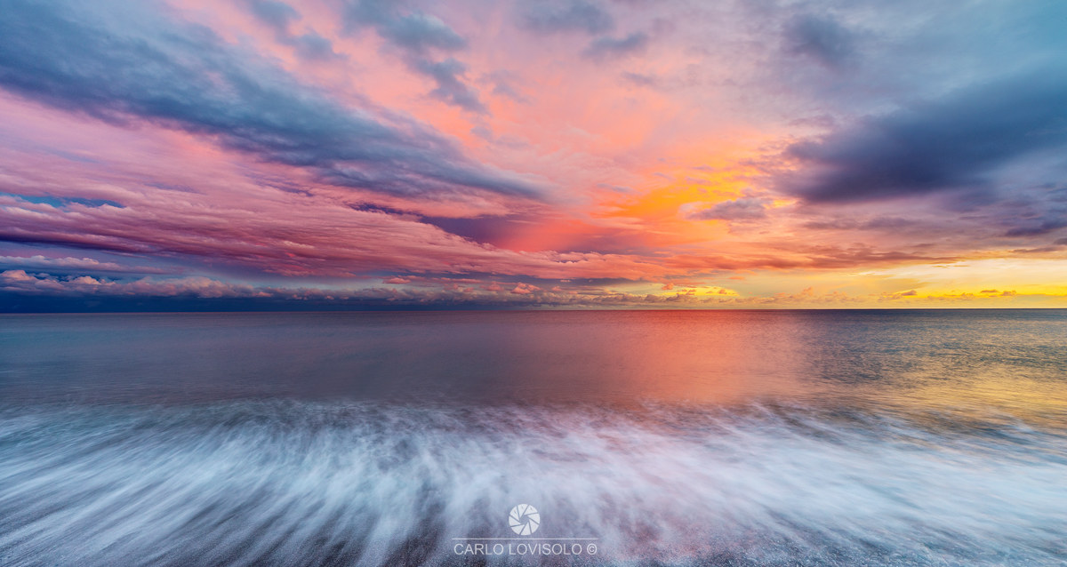 Ligurian Sea Autumn sunset over the sea