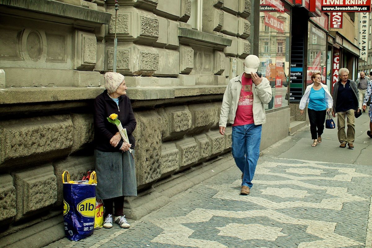 Old woman in Prague