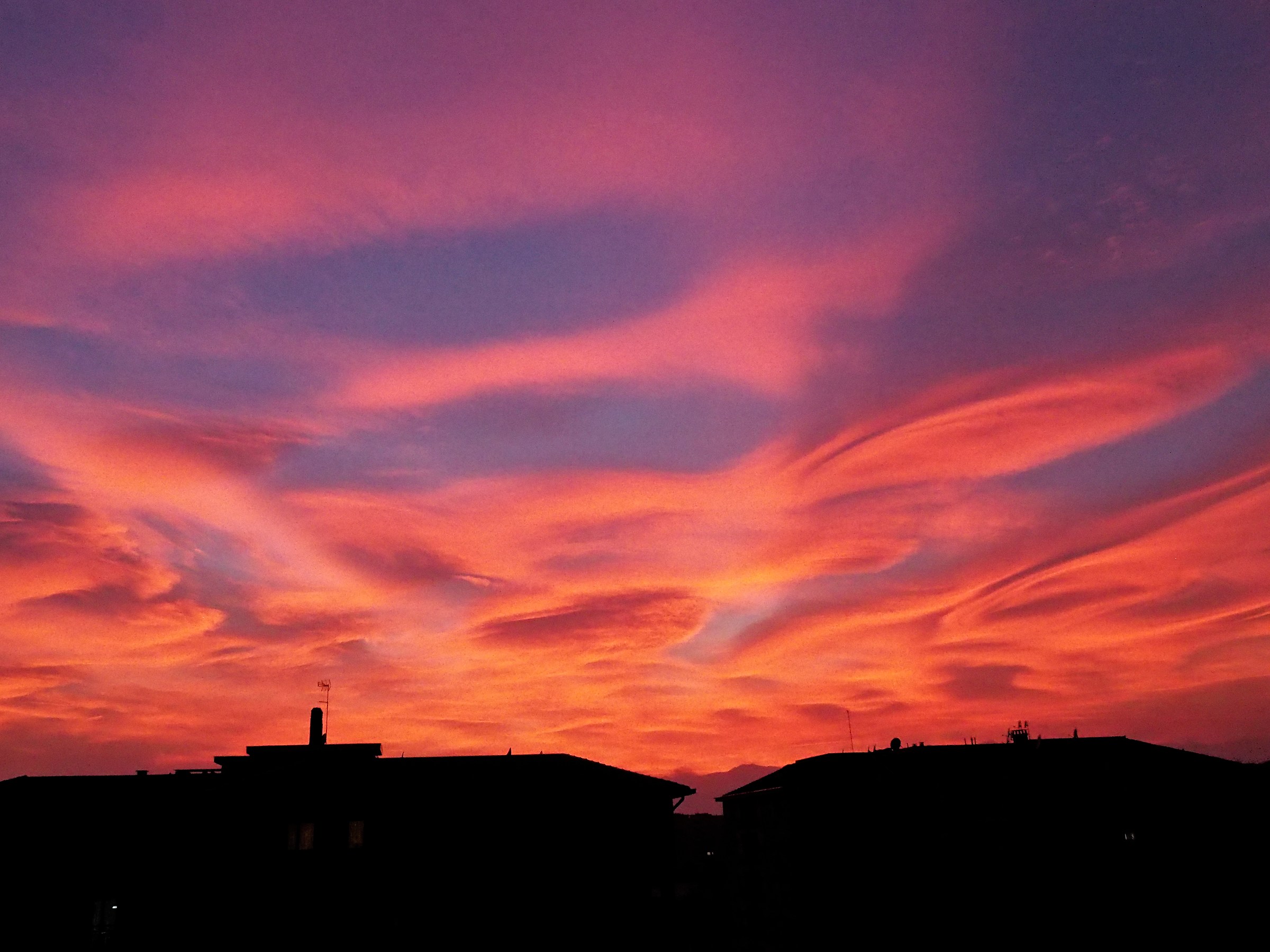Silhouette of my city at sunset