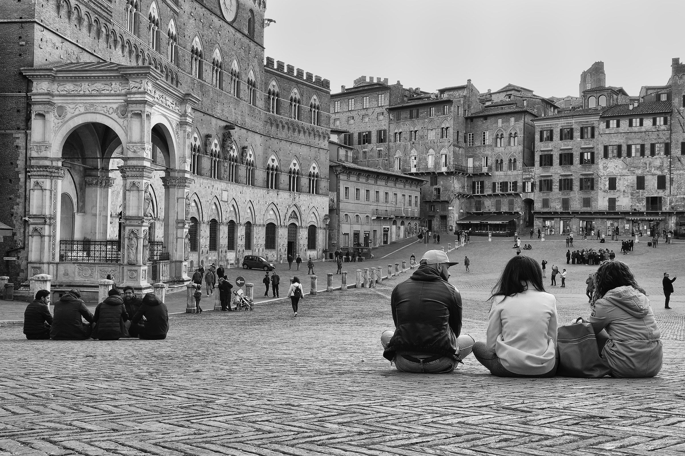 Three Friends in the Square