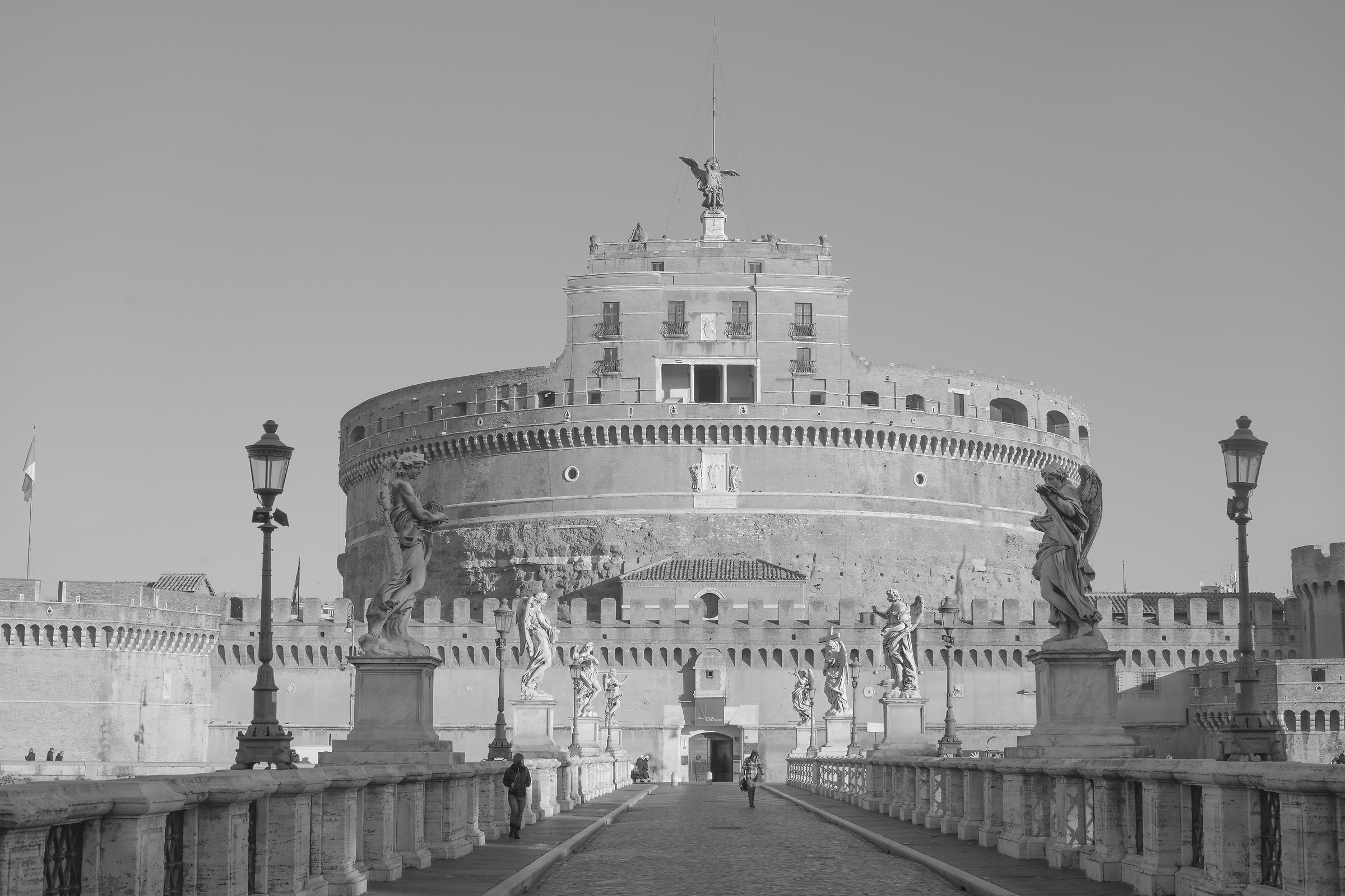 B/N su Castel Sant'Angelo