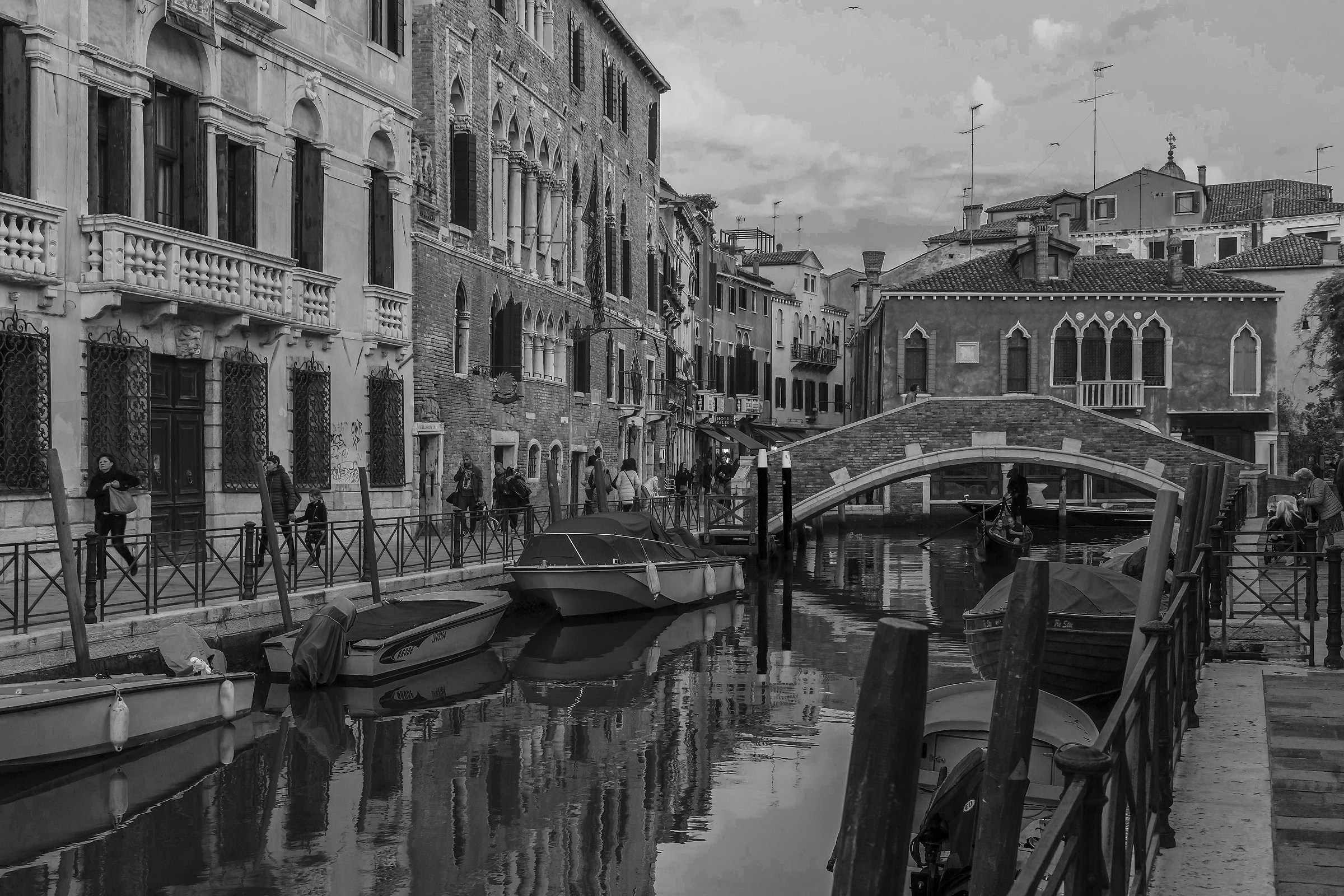 Rio del Magazen from the Fondamenta del Gaffaro - B & W