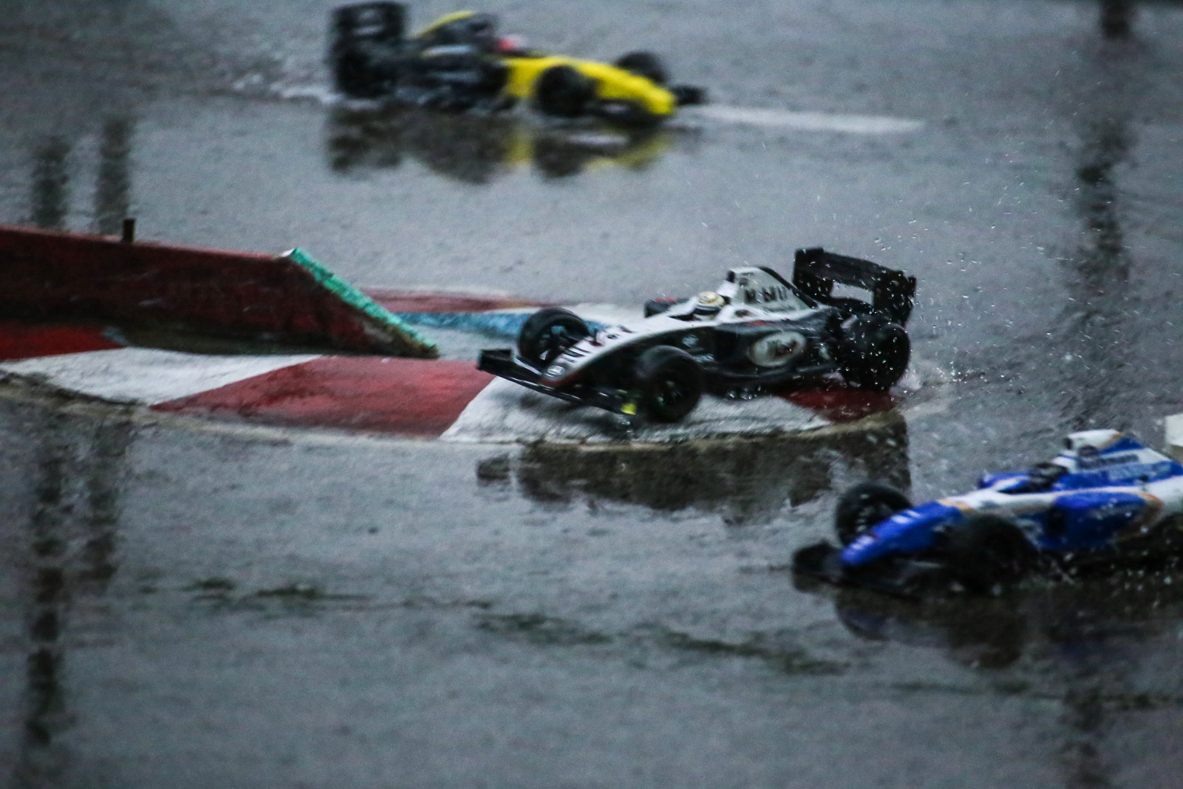 Pushing hard on wet Kerbs!