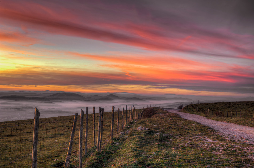 sunset suburban mountain