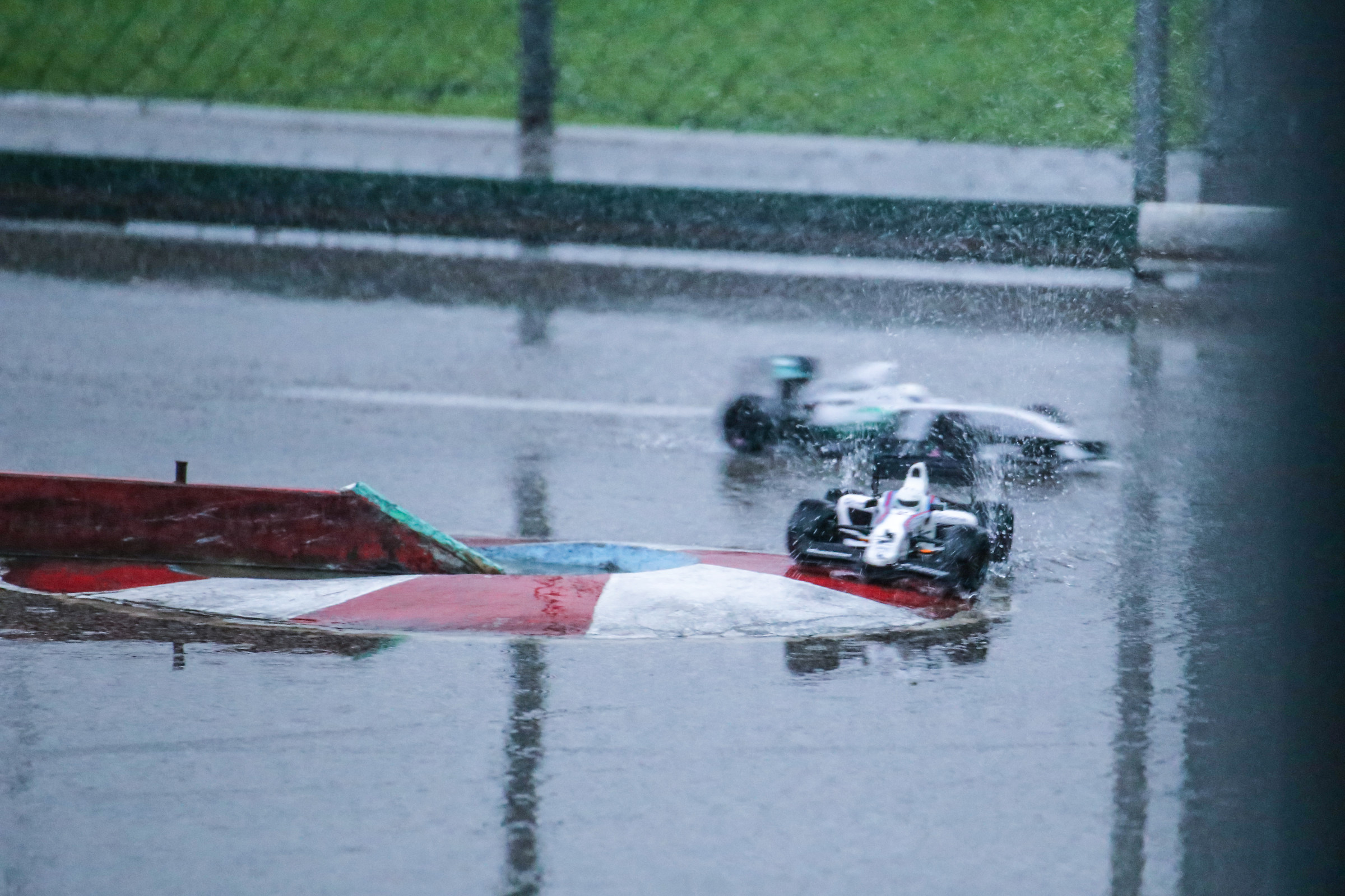 Pushing hard on wet Kerbs!