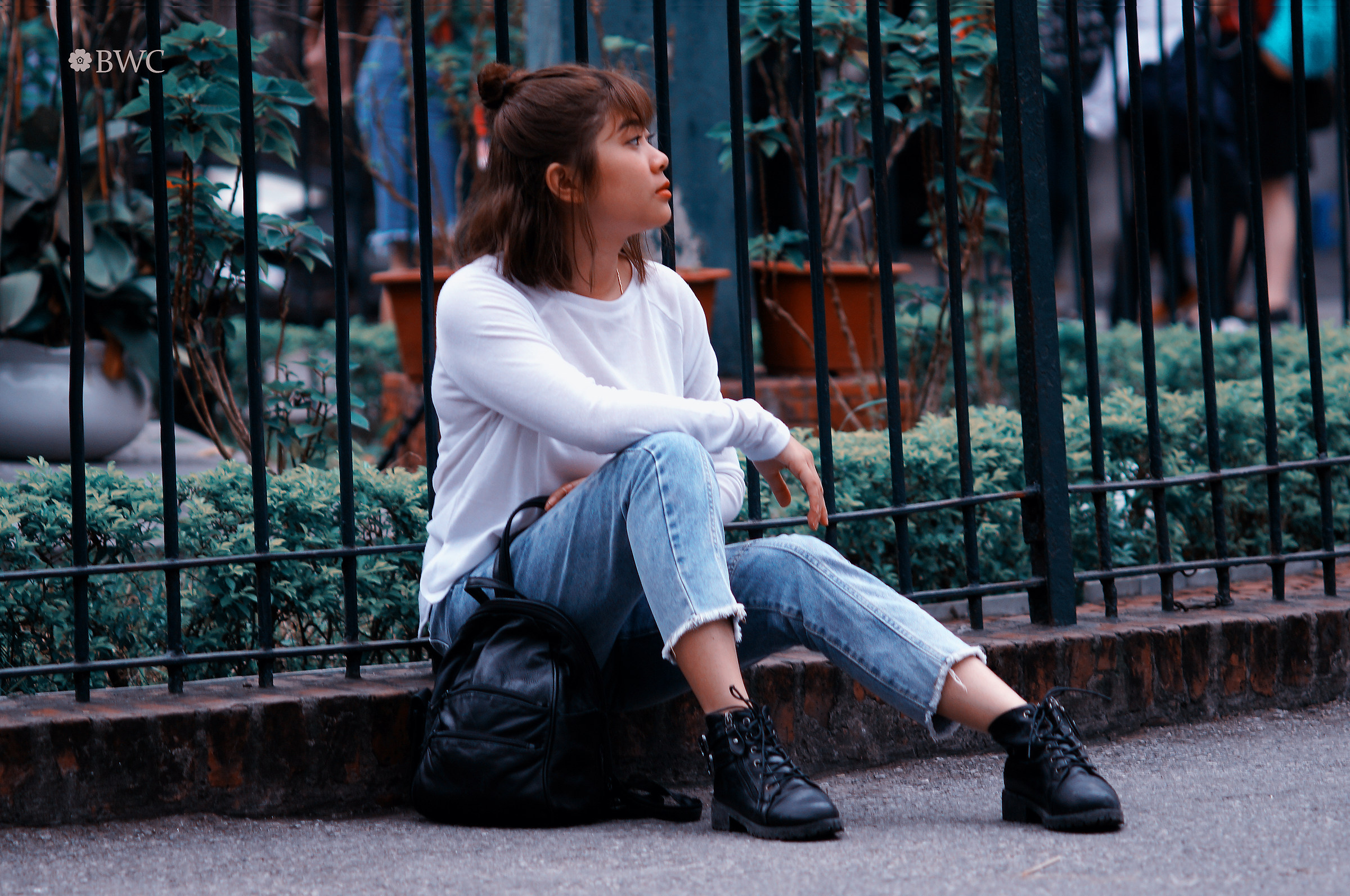 Teen Waiting For A Date In The Small Square