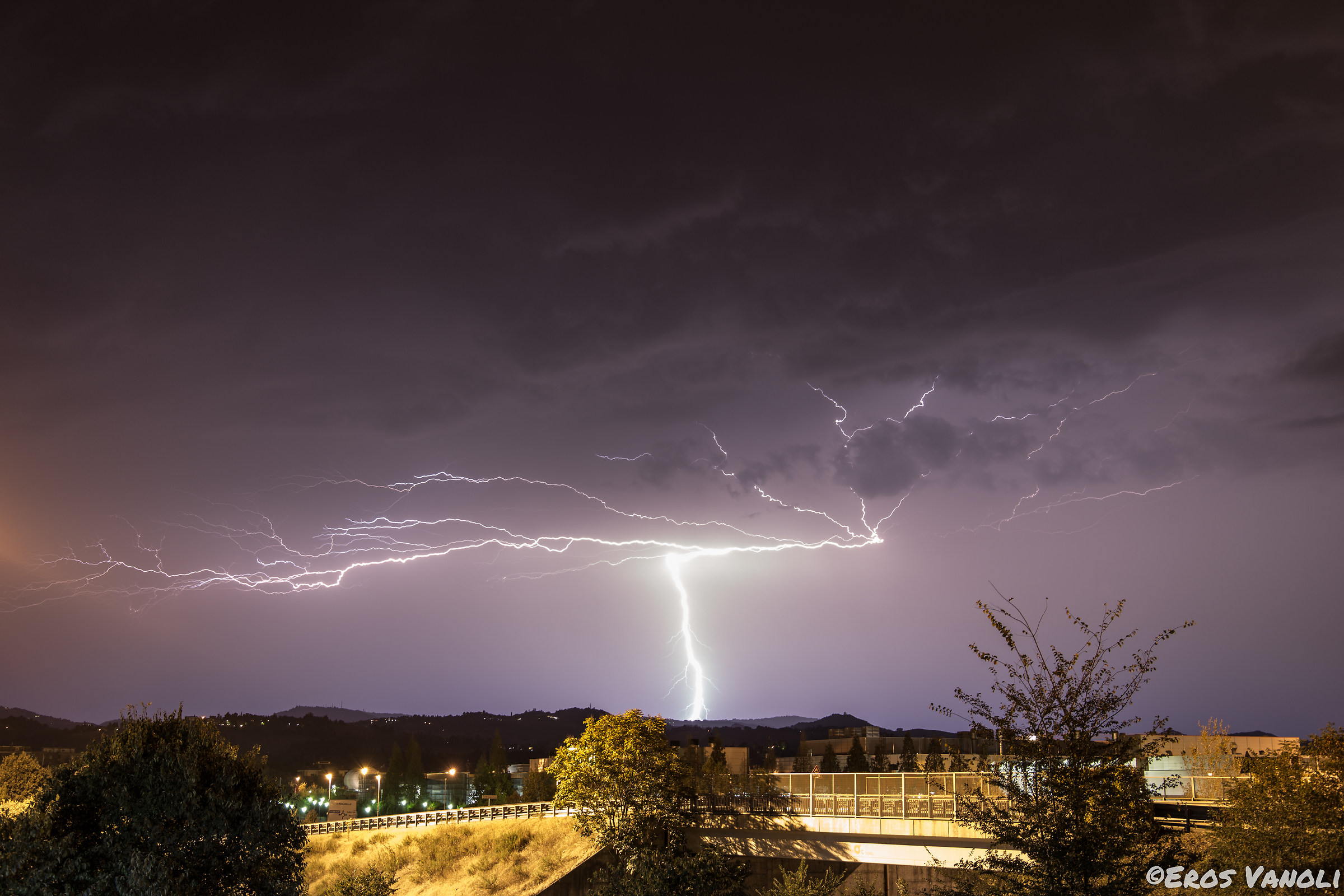 Lightning on the Modena hills