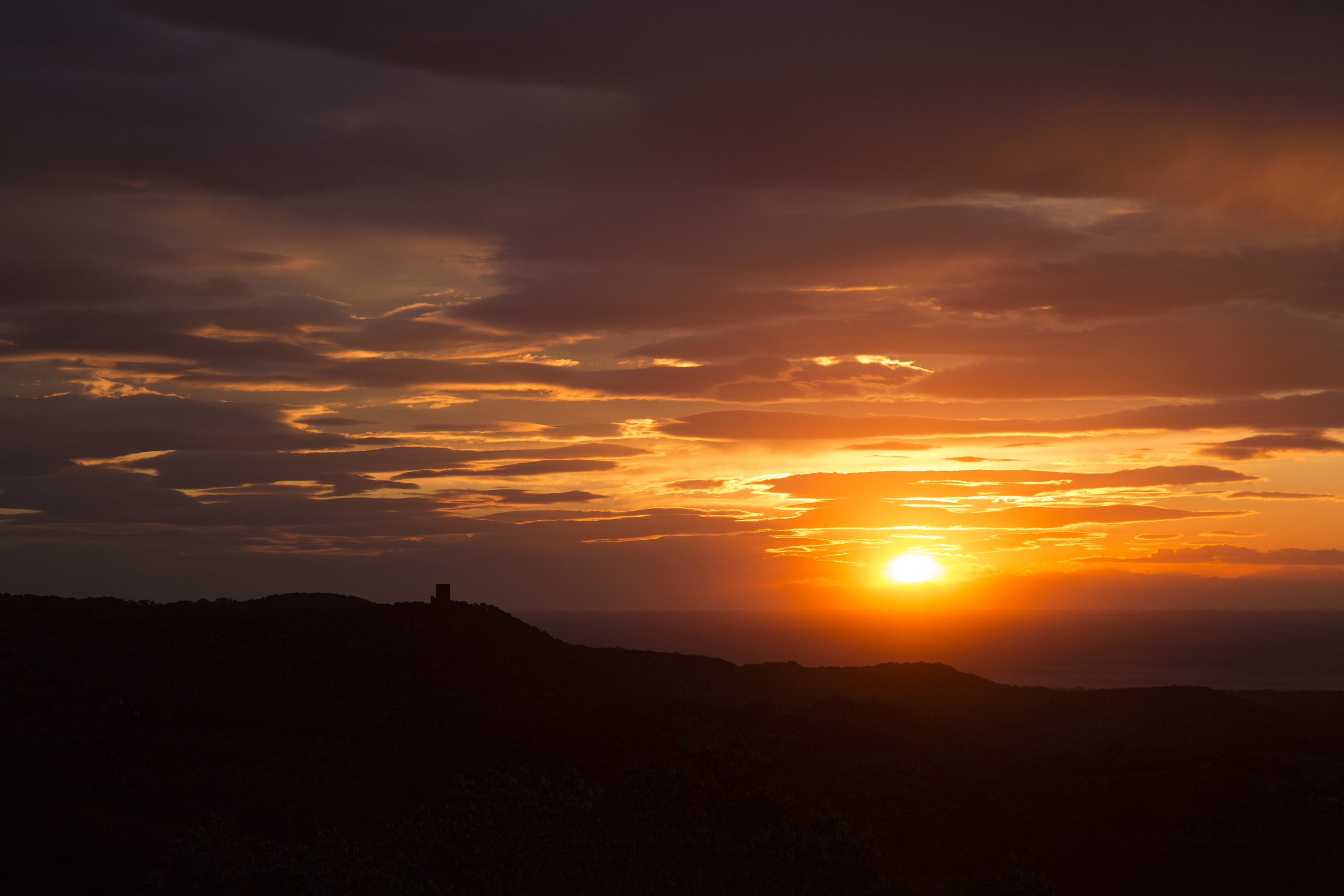 sunset on the donor's tower