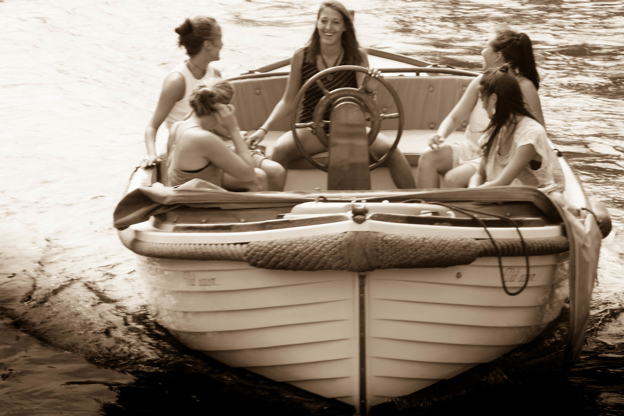 girlfriends on boat