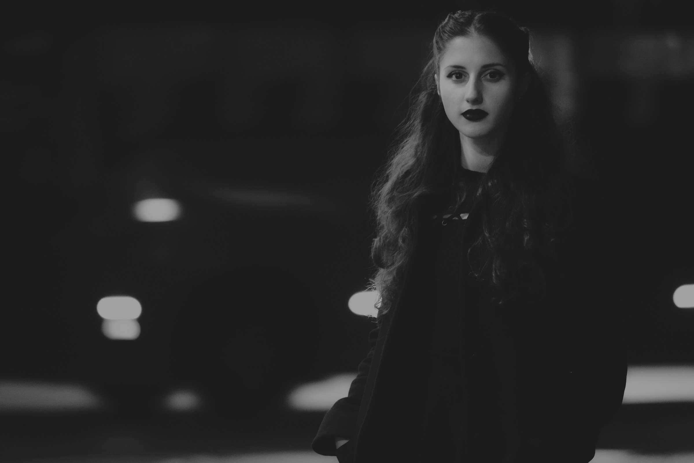 Sonia in black and white