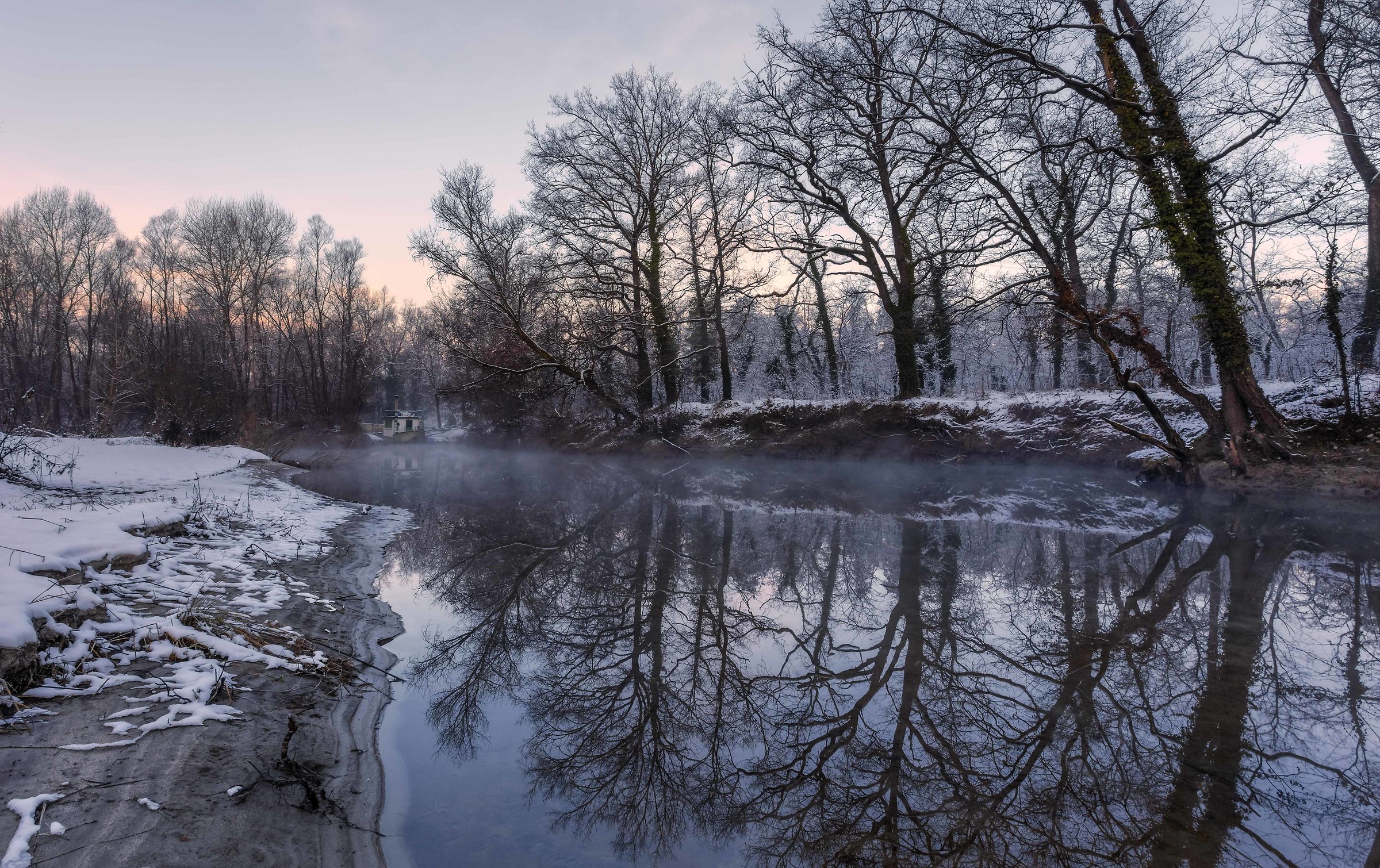 sunrise over the river