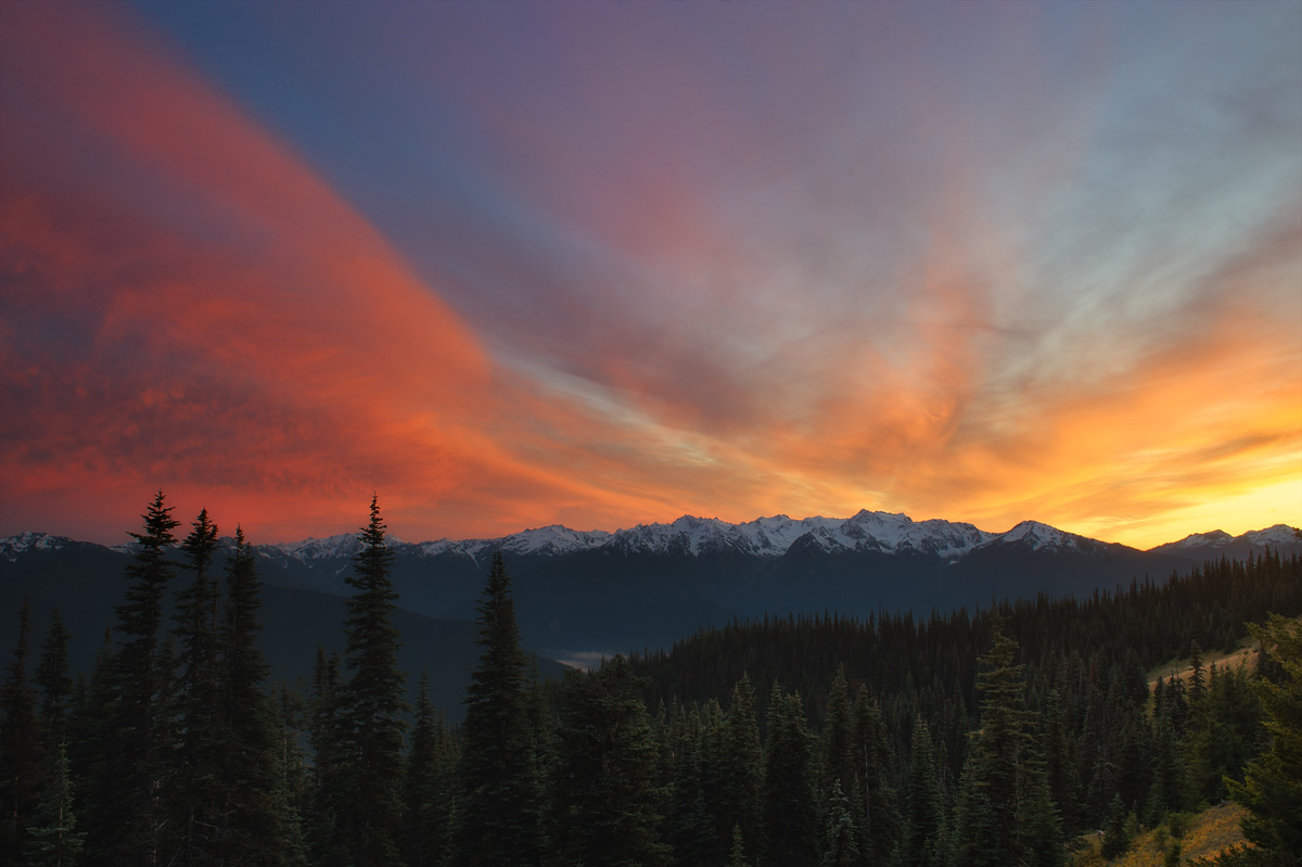 Hurricane Ridge, Sunset 4 RAW manual Blend