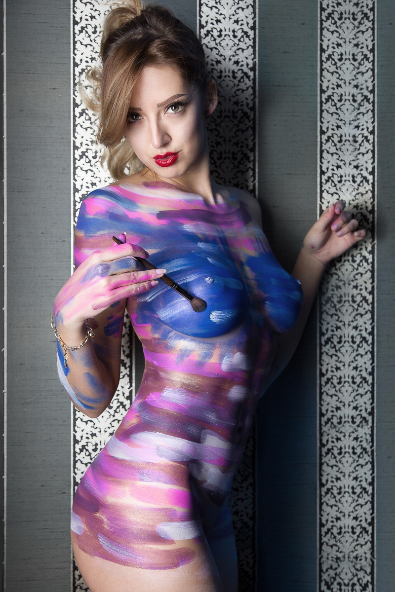 Color on black and white