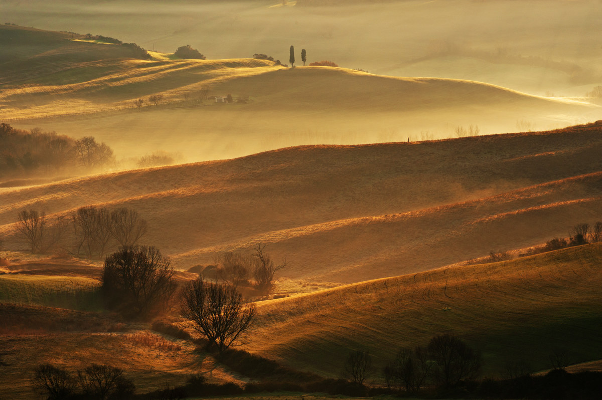 alba in val d'orcia