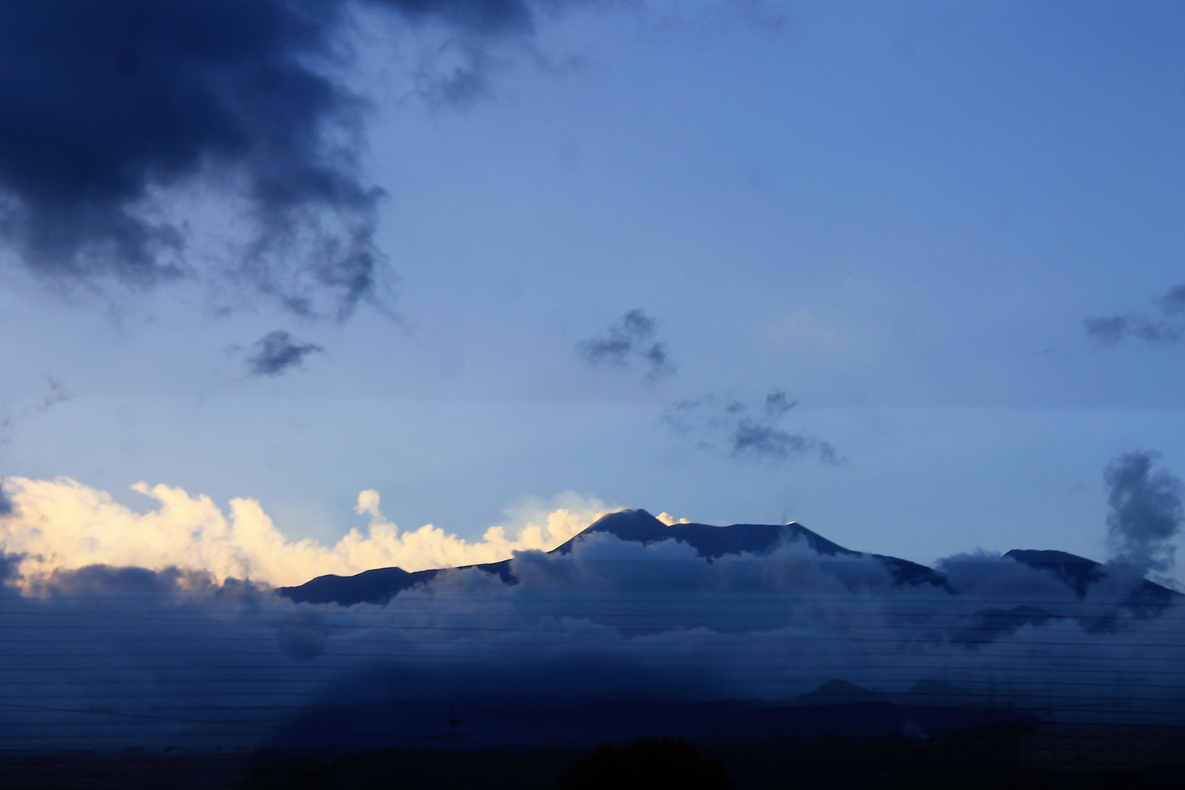 the Etna at dusk