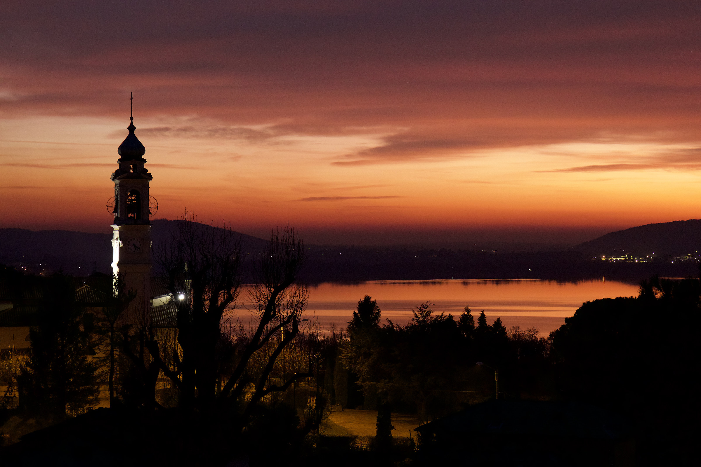 sunset on the lake of Varese