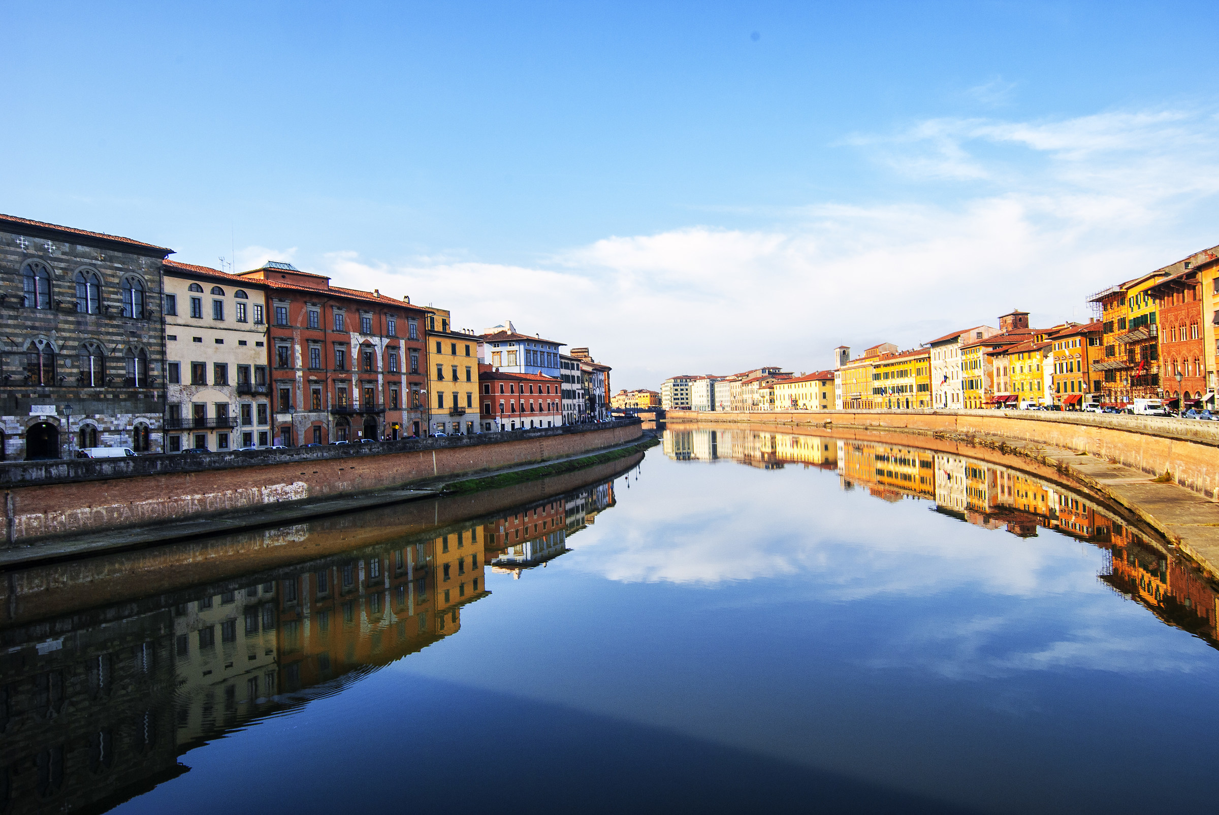 Reflections on the Lungarni in Pisa