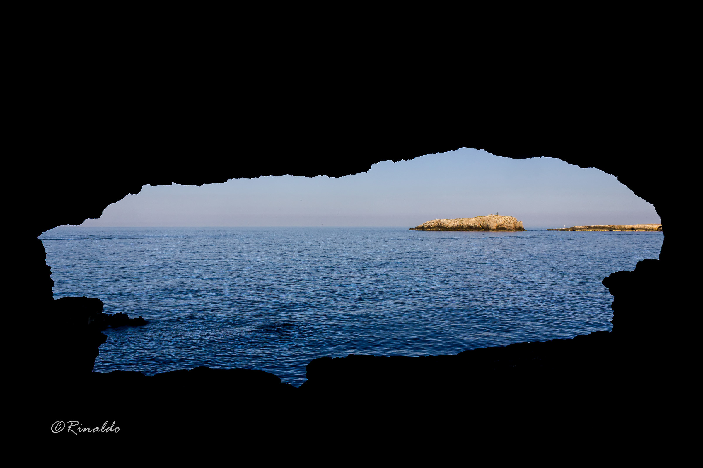 The islet seen from the cave