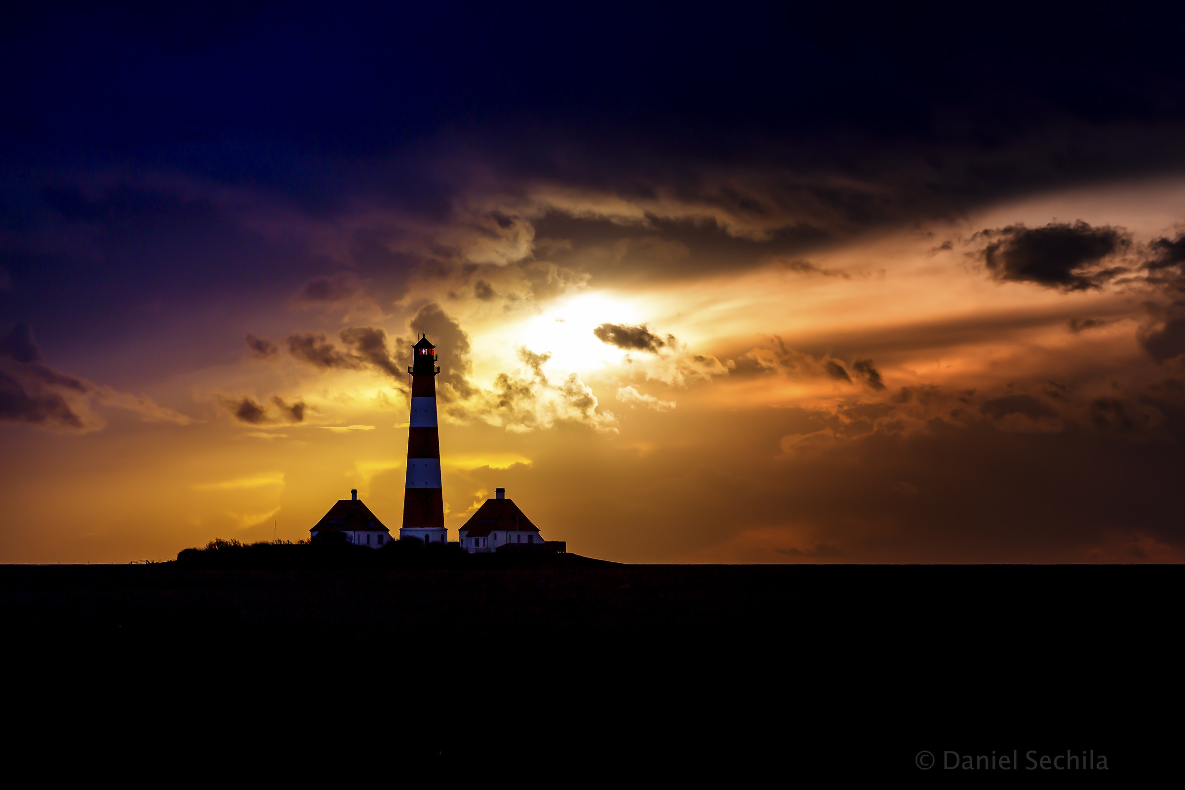 the storm over the light house