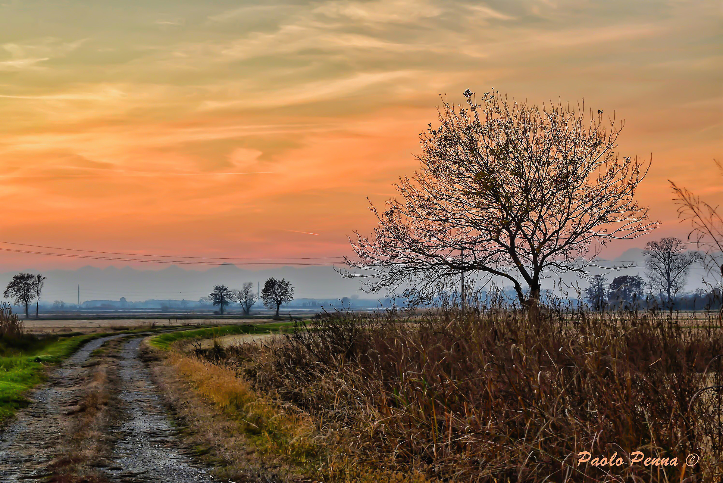 tramonto in campagna
