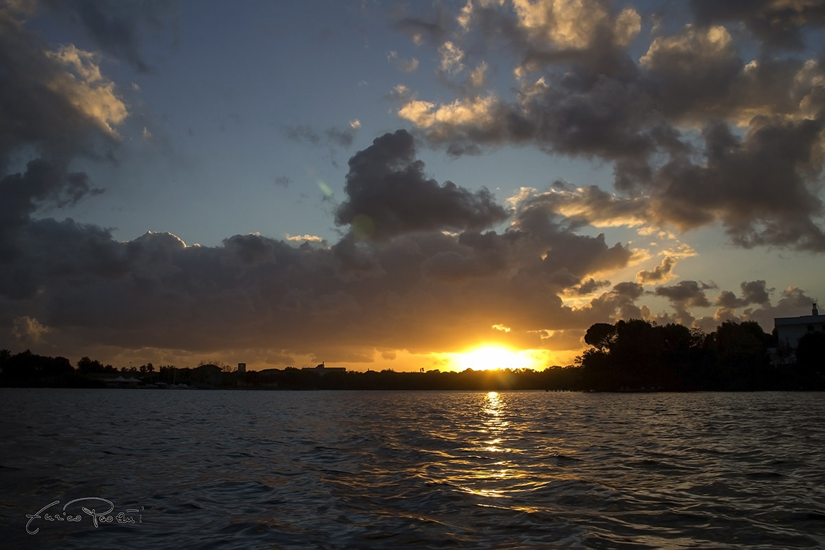 sunset from the lake