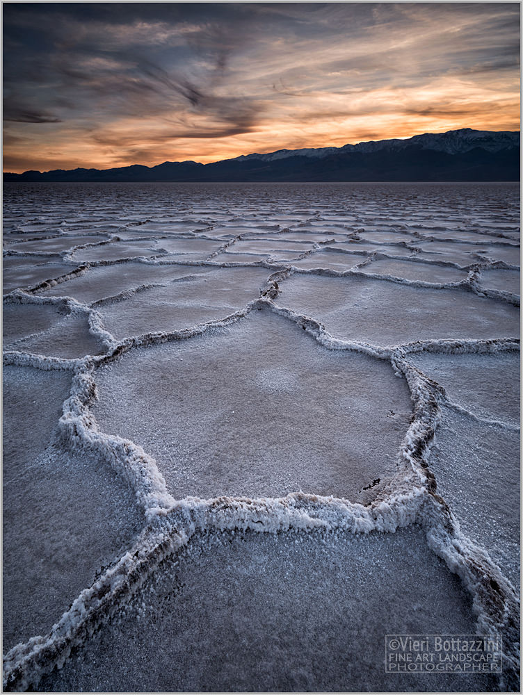 Un tramonto a Badwater, Death Valley