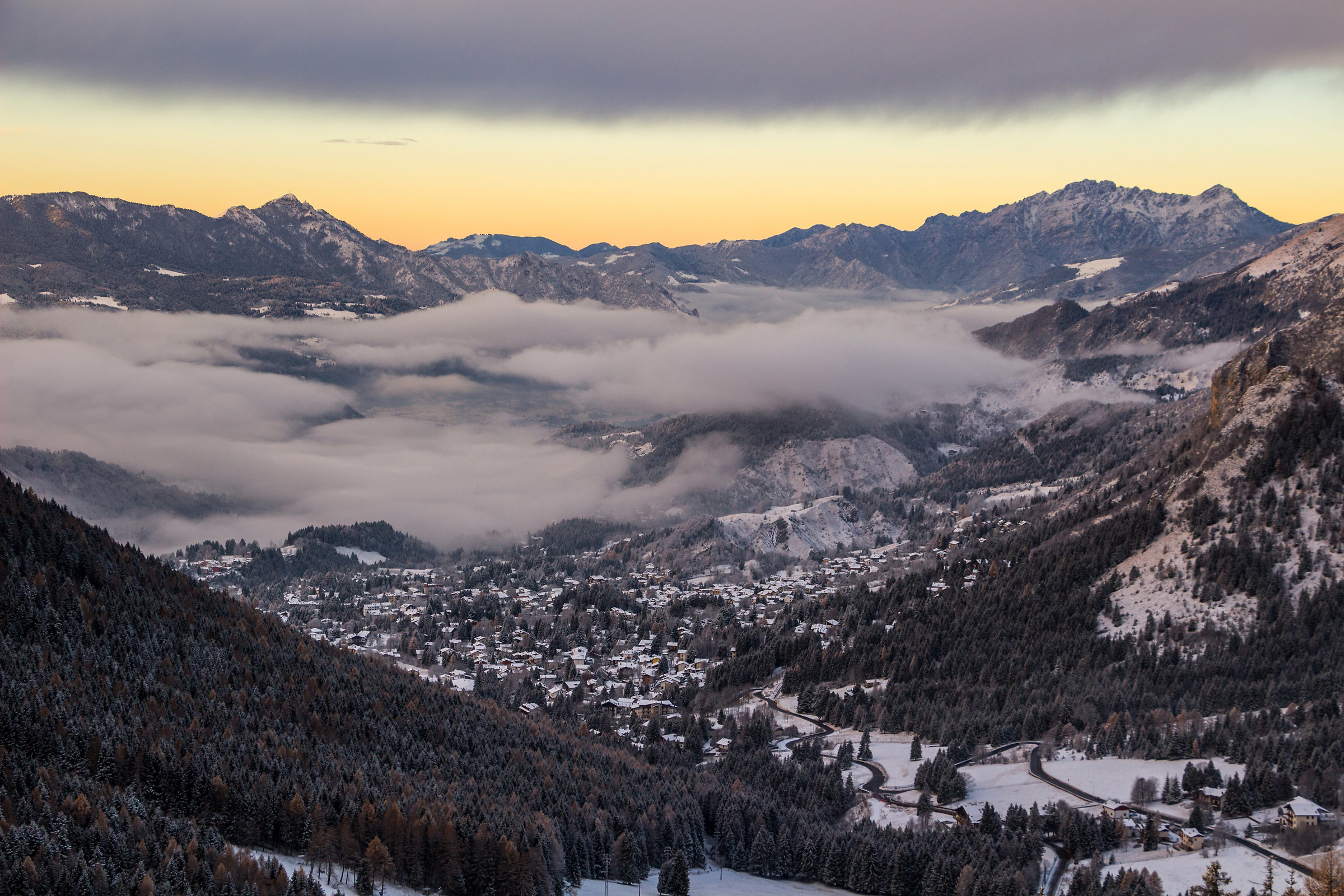 sunrise on the valley