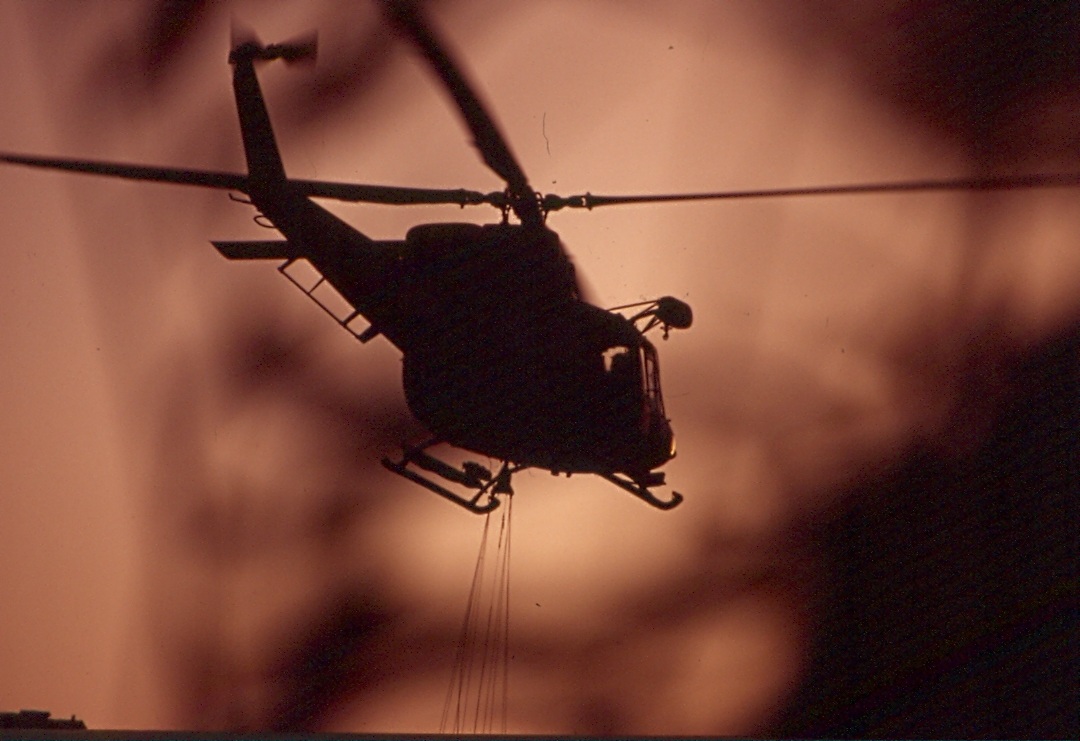 AB 412 EI fire mission on the river Tiber