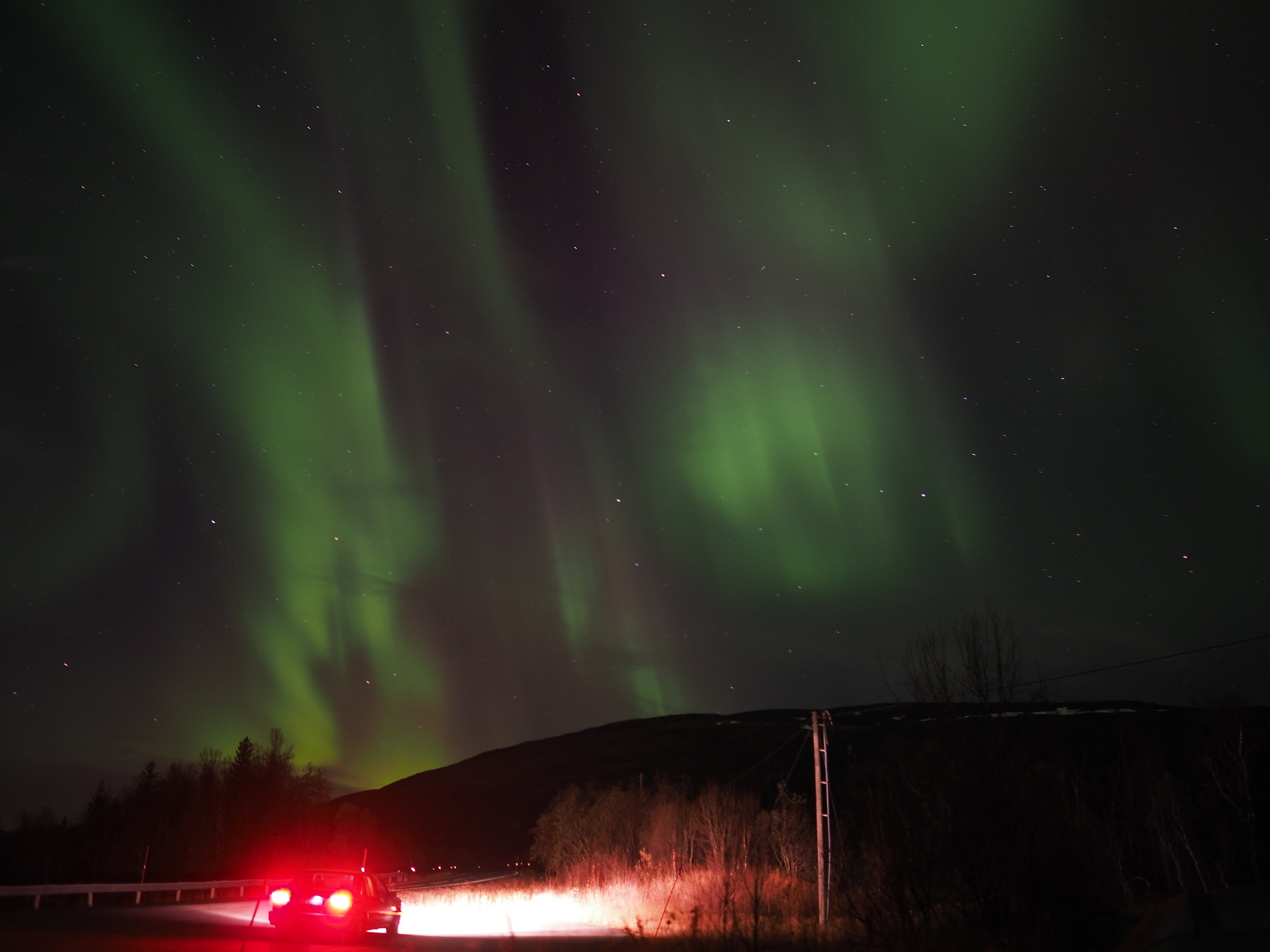 couple stops and begins watching the Light.....