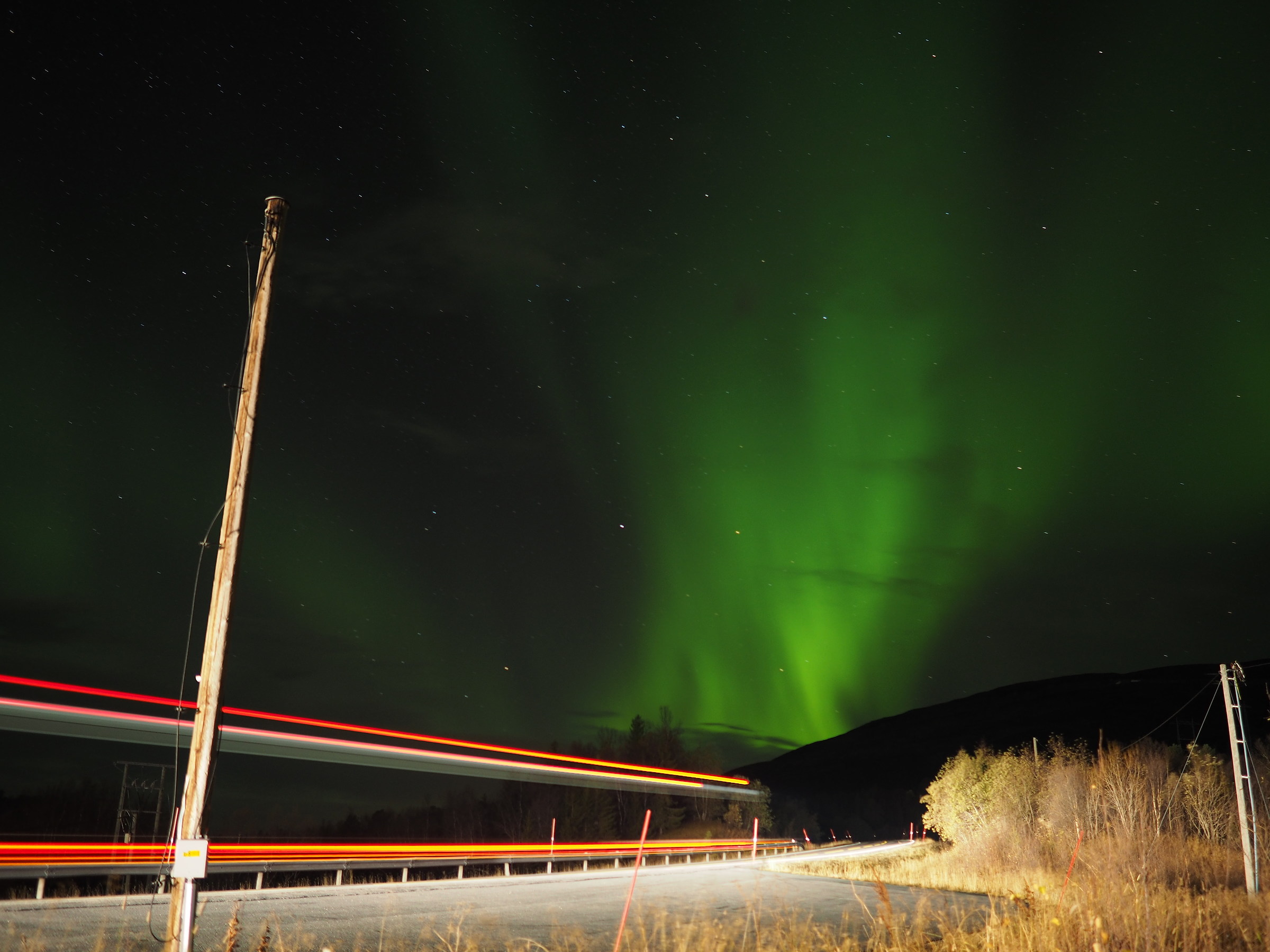 another truck running fast in the night
