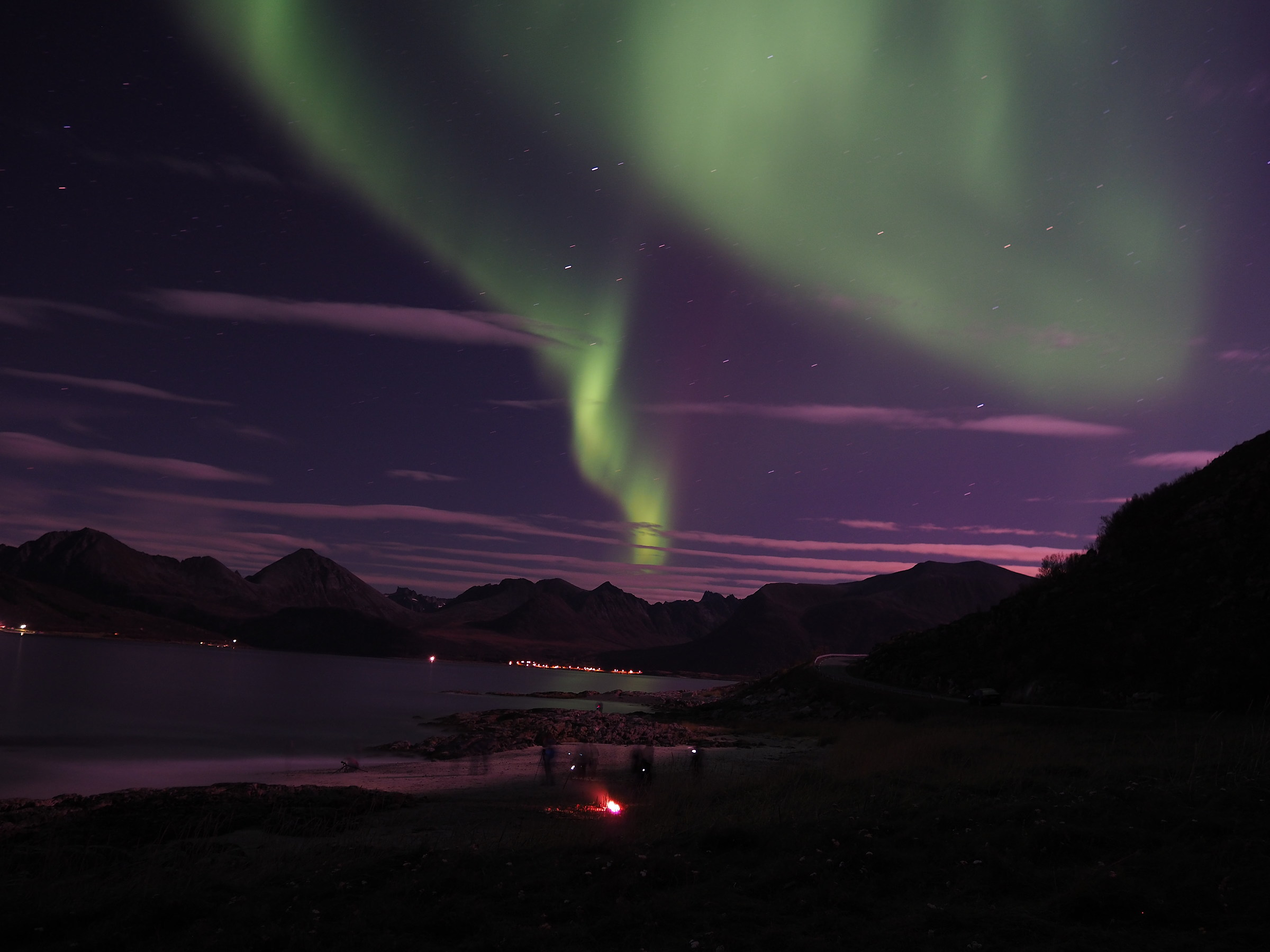meeting of photographers and campfires in Sommaroy