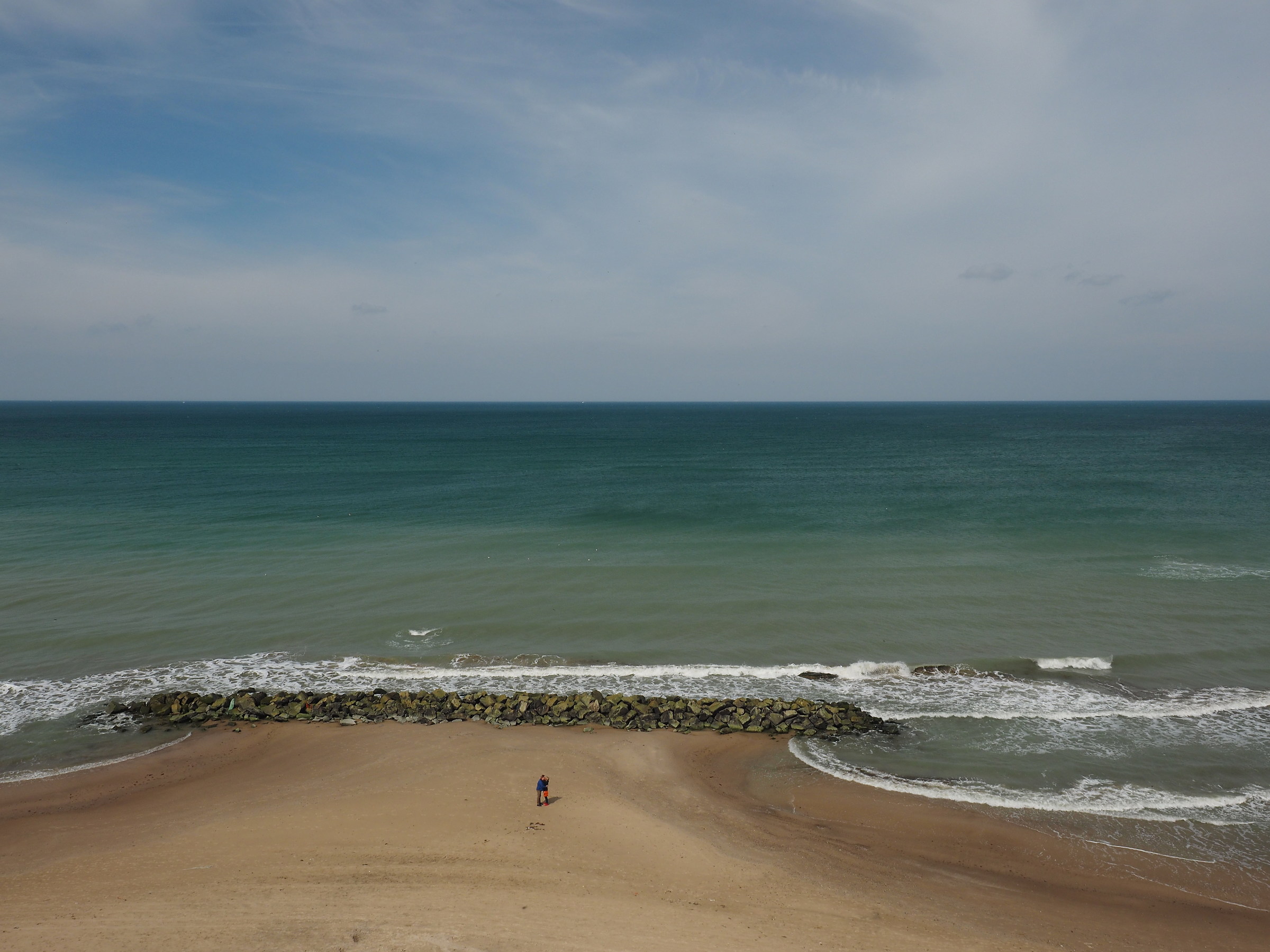 A couple kissing, Lonstrup beach.