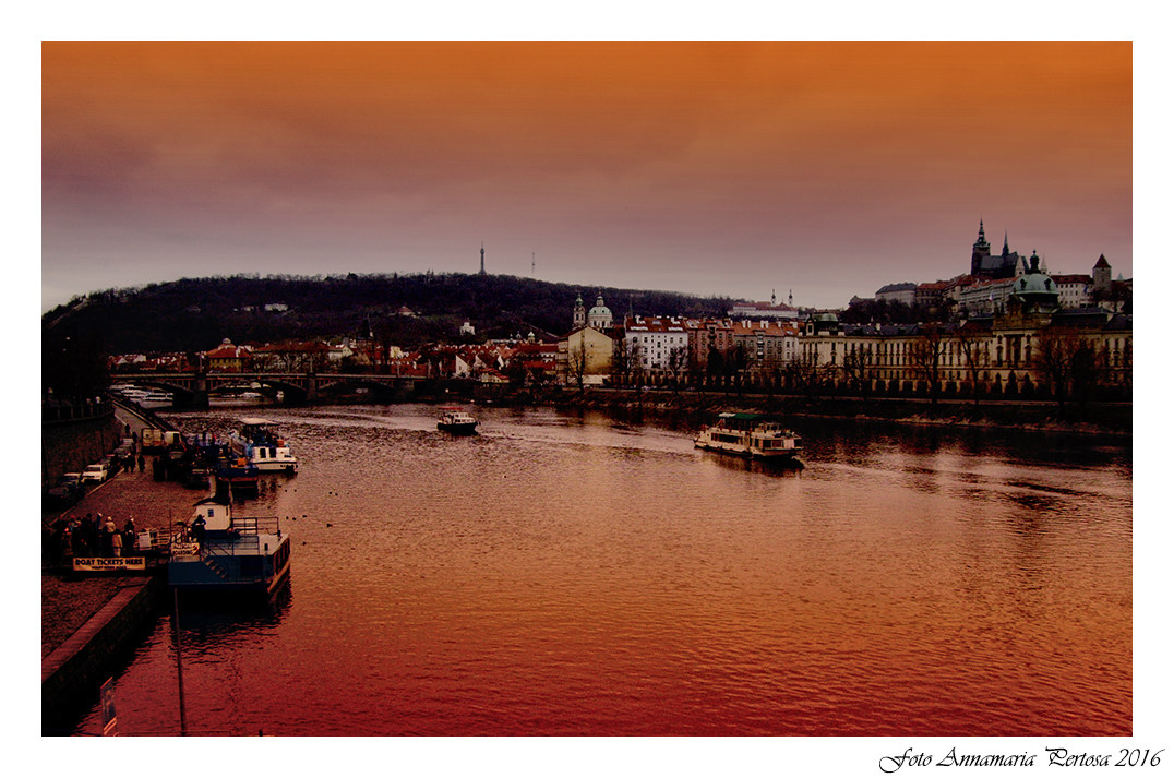 Praga, tramonto sulla Moldava