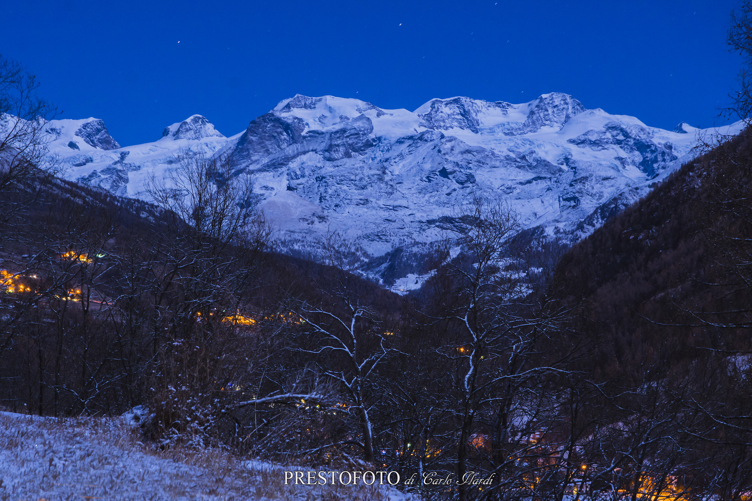 monterosa illuminato dalla grande luna 03*12*2017